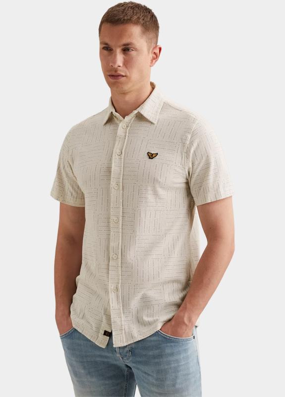PME Legend Casual hemd korte mouw Beige Short Sleeve Shirt Print on p PSIS2605240/7001