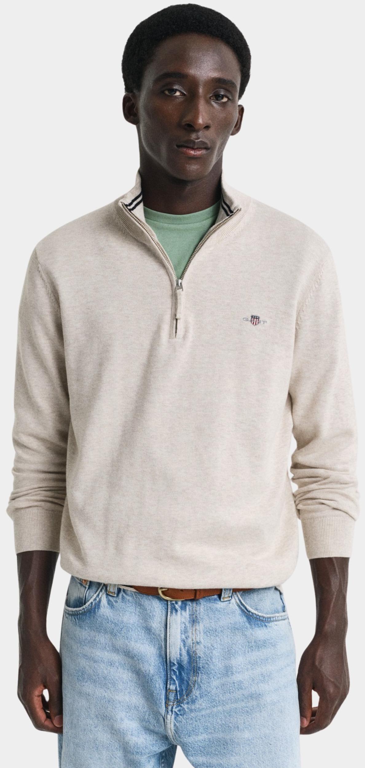Gant Half Zip Beige Classic Cotton Half Zip 8030564/291