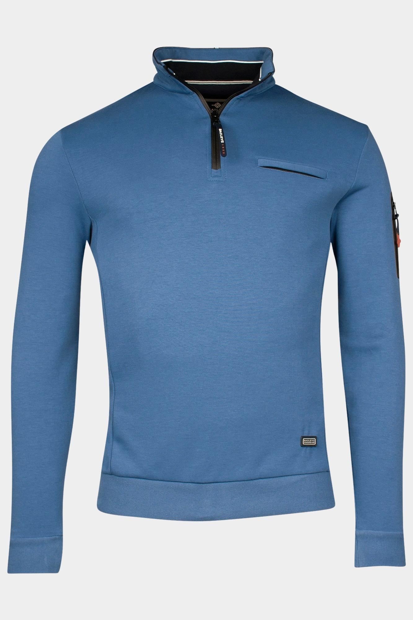 Baileys Half Zip Blauw Sweatshirt 1/2 zip  double fa 413103/65