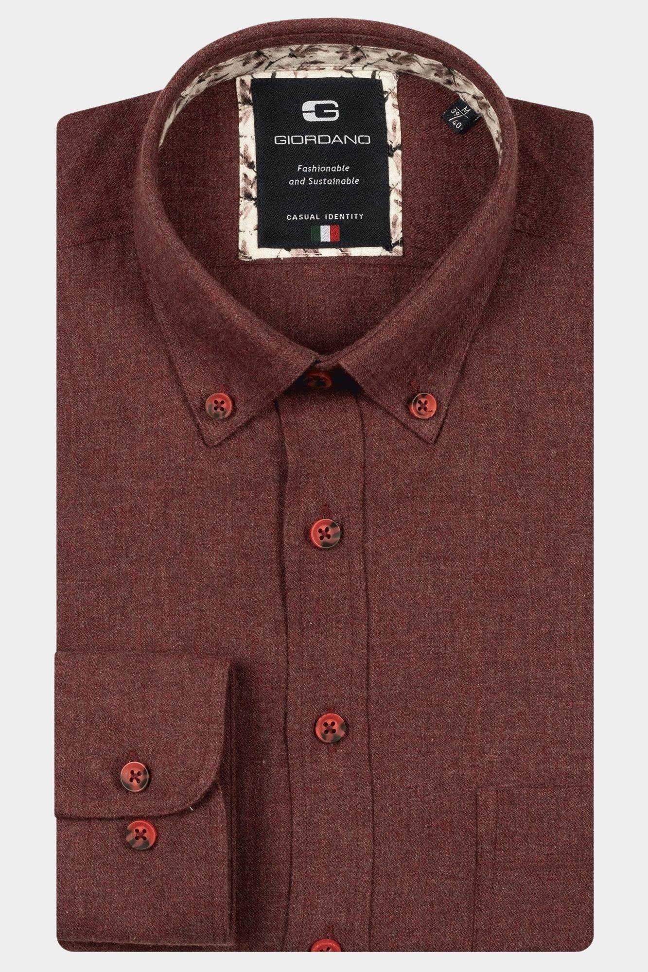 Giordano Casual hemd lange mouw Rood Brando long sleeve button dow 527006/30