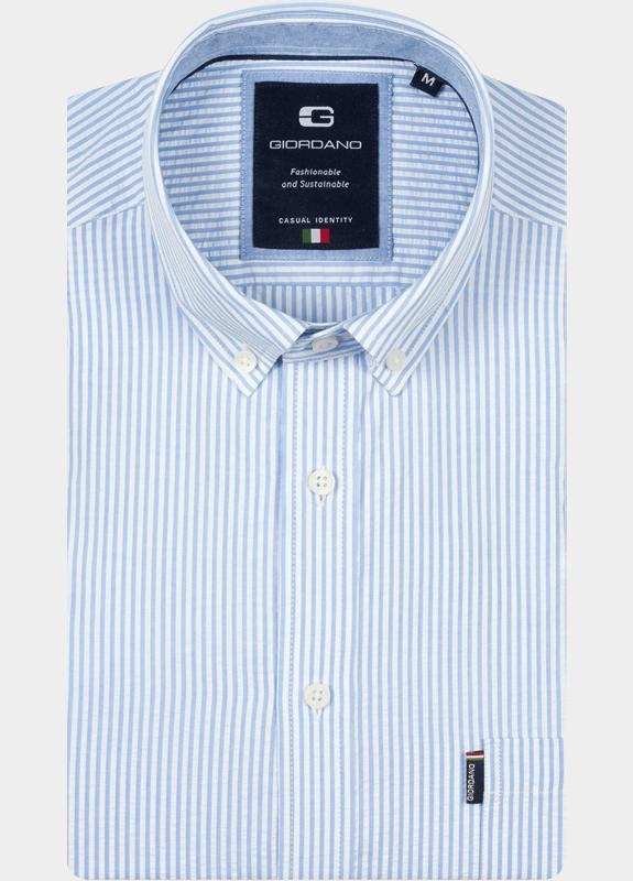 Giordano Overhemd heren Blauw Dino Long Sleeve Button Down 617125/61