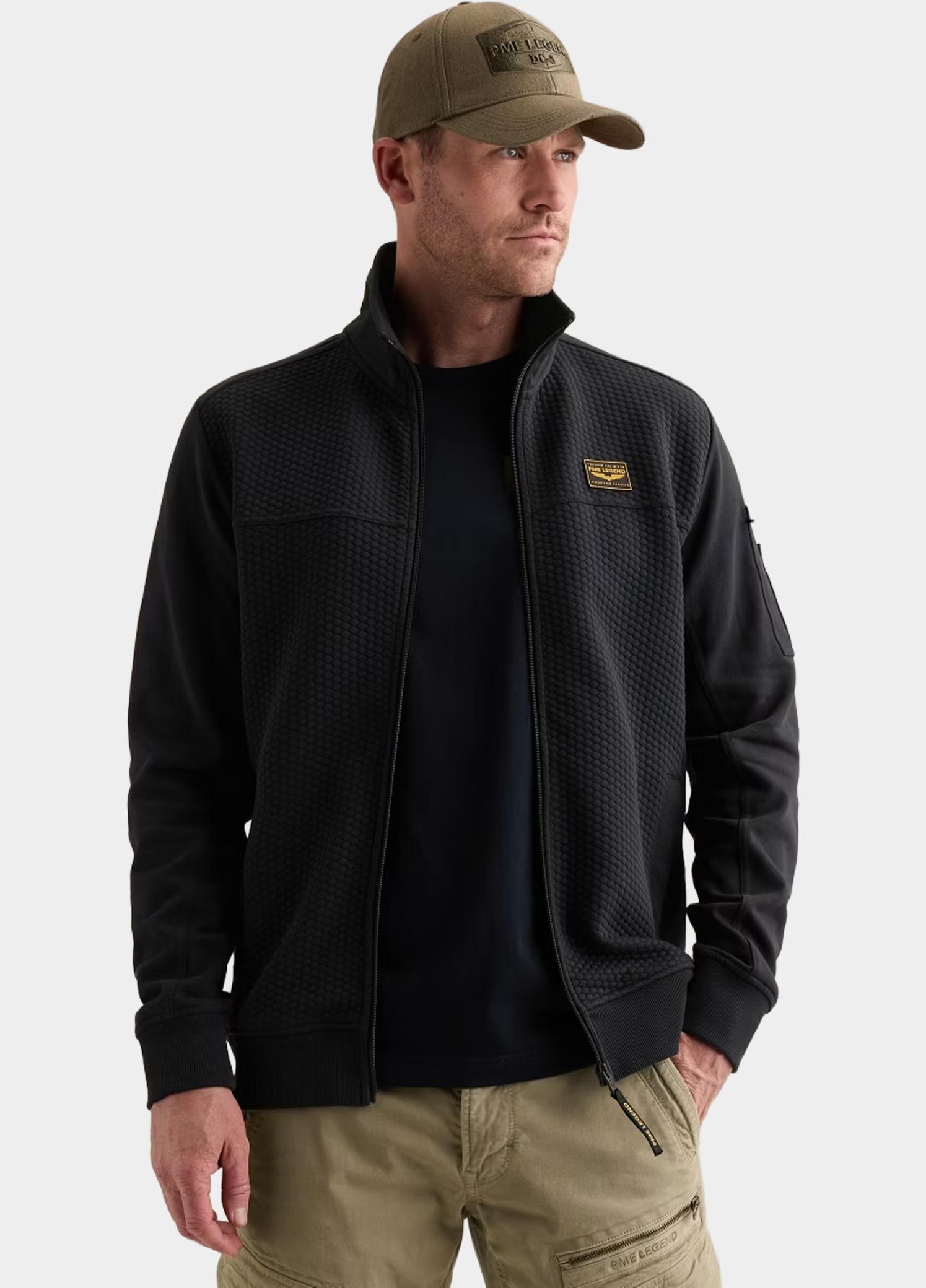 PME Legend Vest heren Blauw Zip jacket jacquard interlock PSW2608436/5281