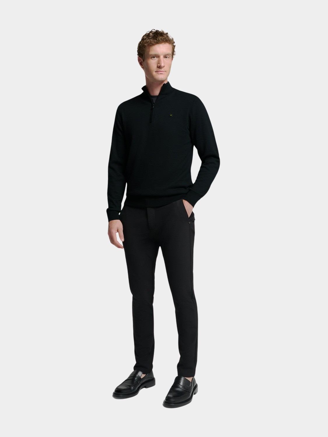 No Excess Half Zip Zwart Pullover Half Zip 2 Coloured N2185/020