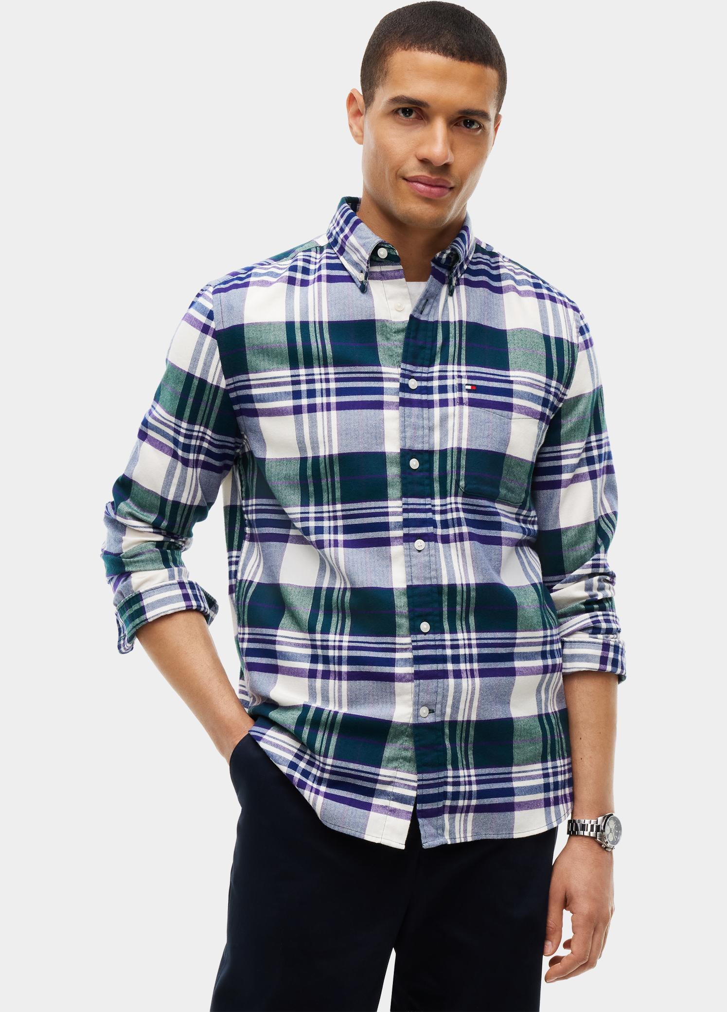 Tommy Hilfiger Overhemd heren Groen HERO FLANNEL TARTN CHCK RF SH MW0MW44592/0N1