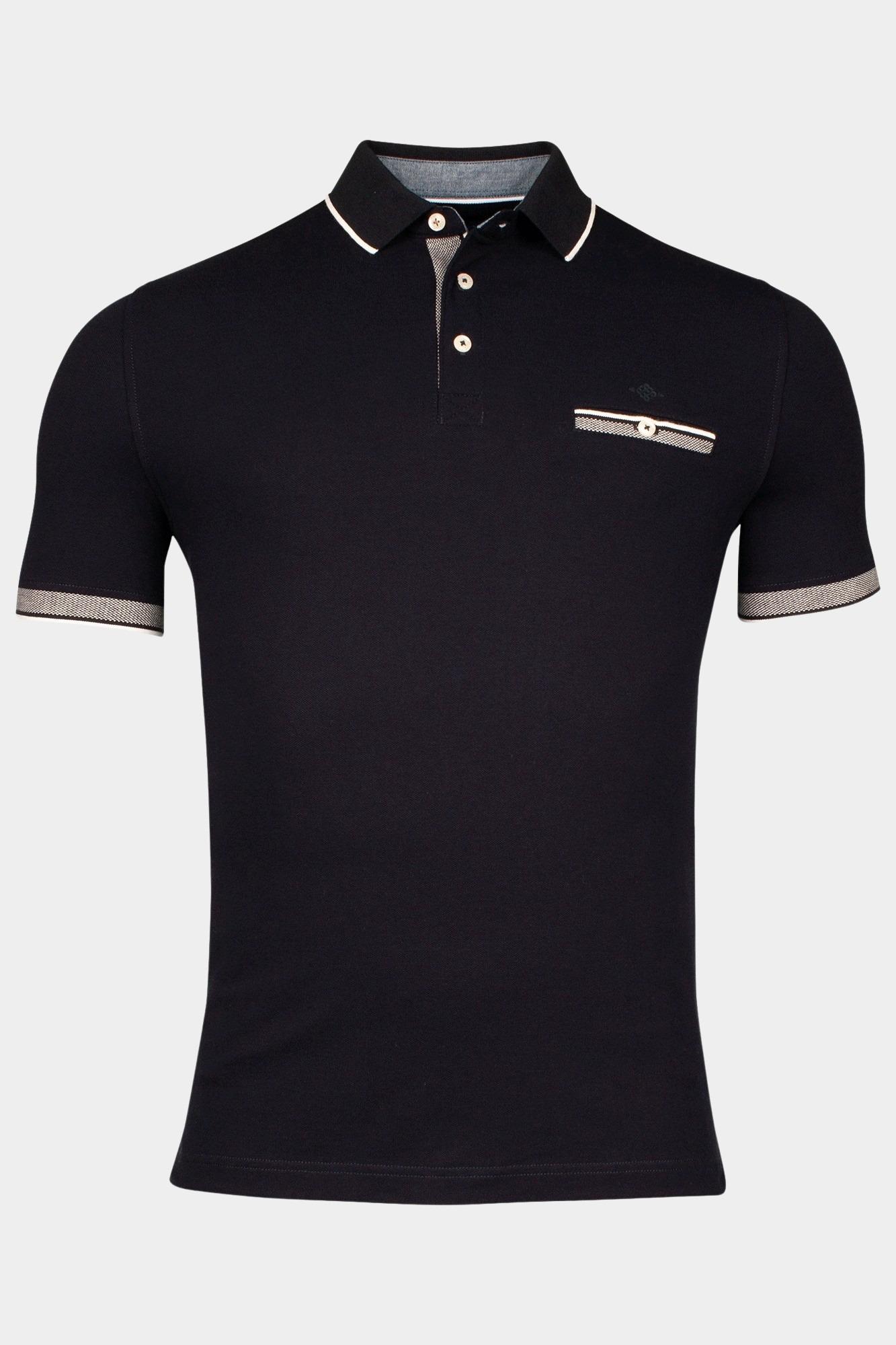 Baileys Polo korte mouw Blauw Poloshirt with chestpocket Pi 515237/60