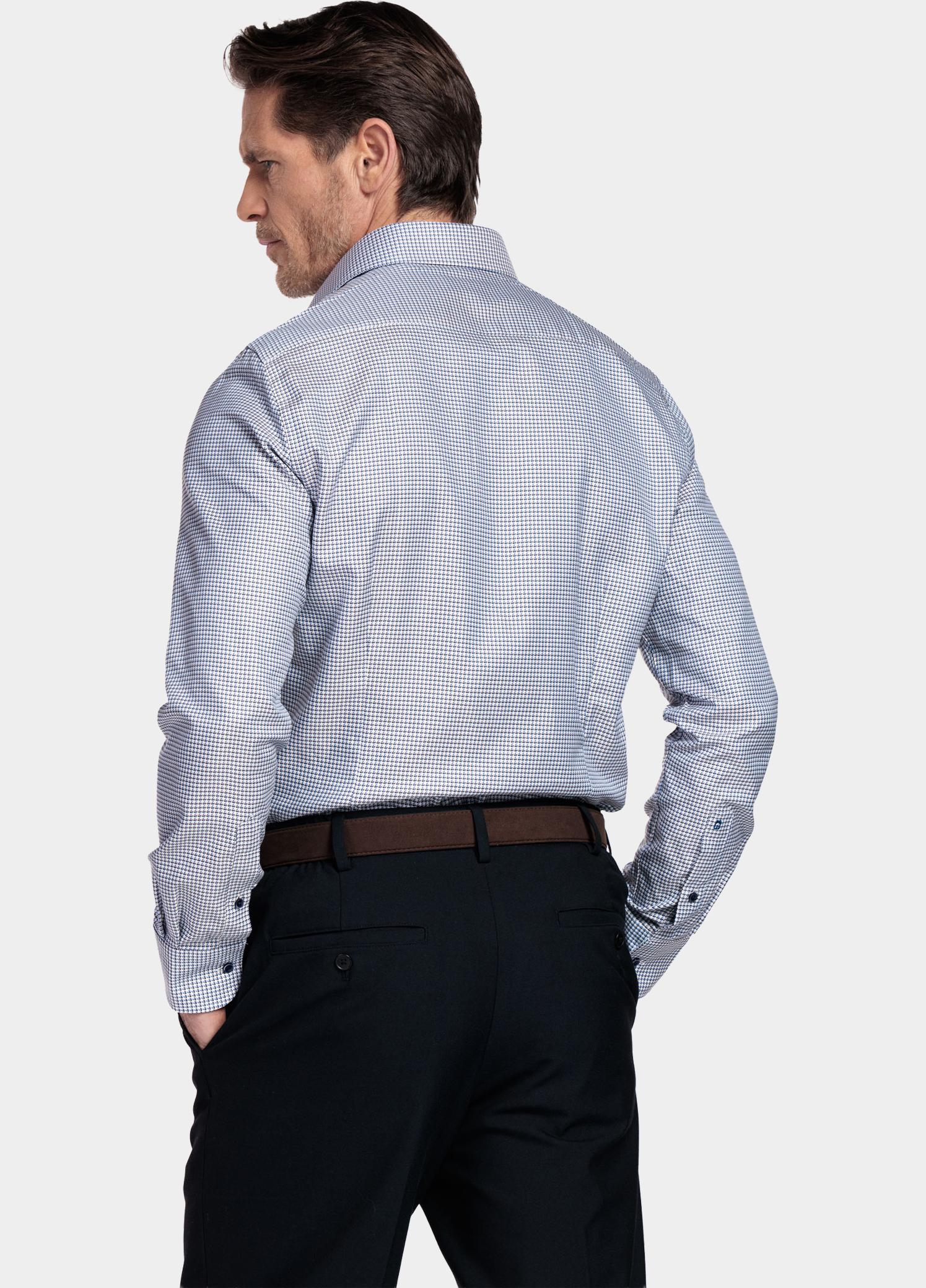 Giordano Overhemd heren Blauw Locarno Long Sleeve Semi Cuta 617840/60