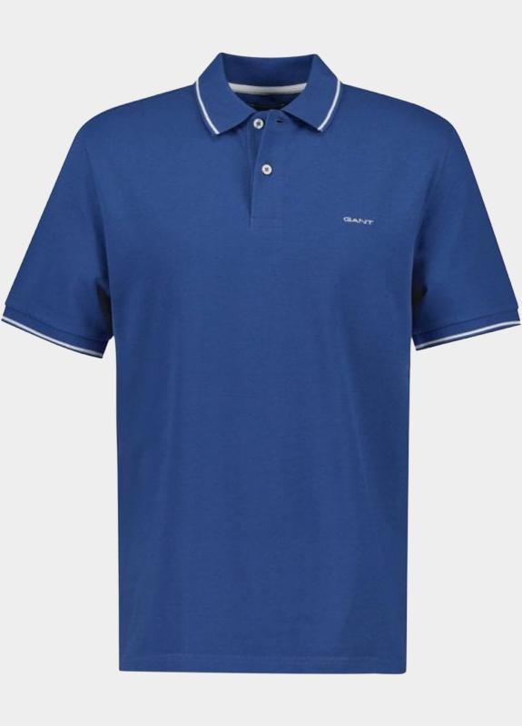 Gant Polo heren Blauw Tipped Piqué Polo Shirt 2062034/442