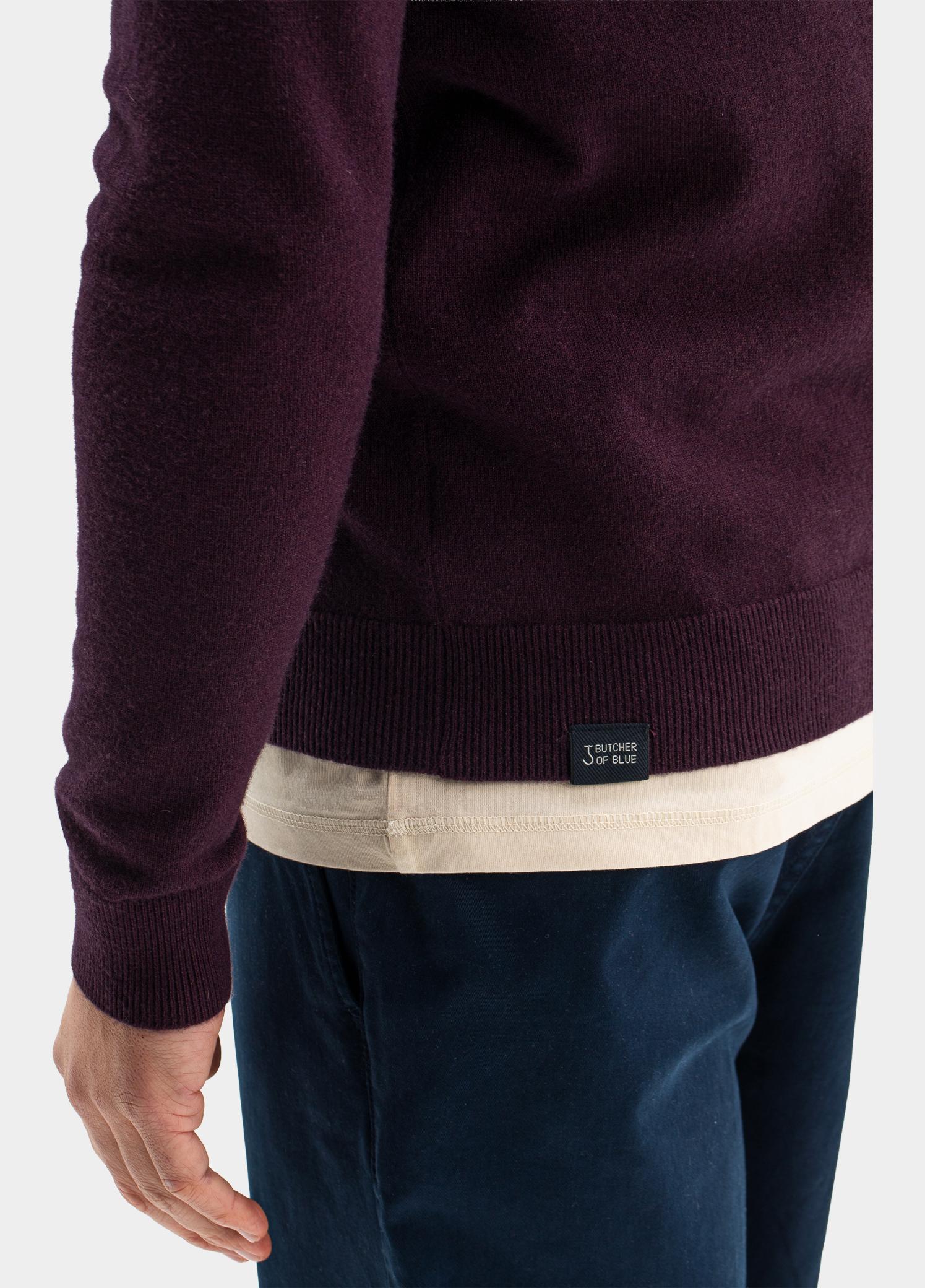 Butcher of Blue Half Zip Paars Clifden M2626100/845