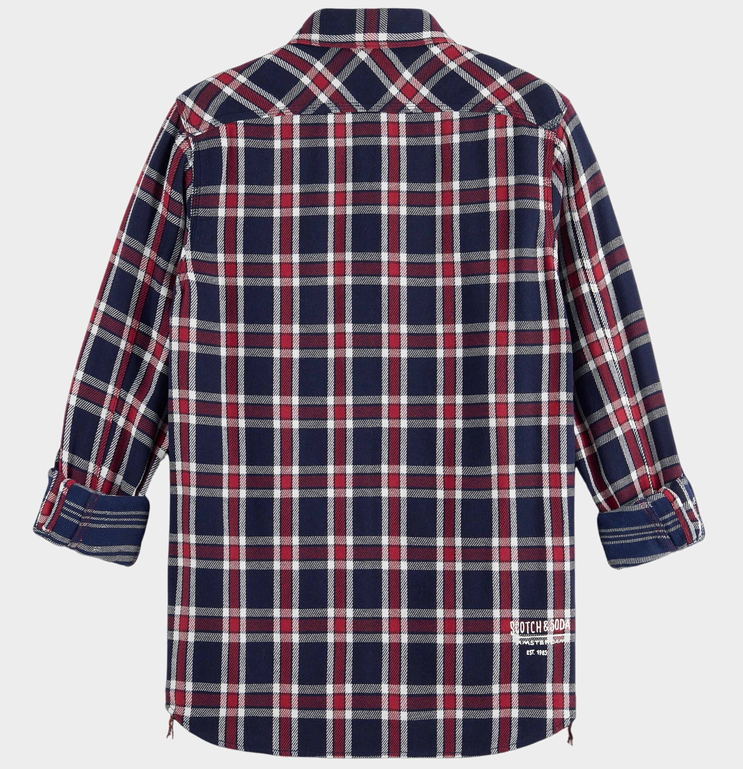 Scotch & Soda Casual hemd lange mouw Rood Archive Double face twill chec 174530/6788