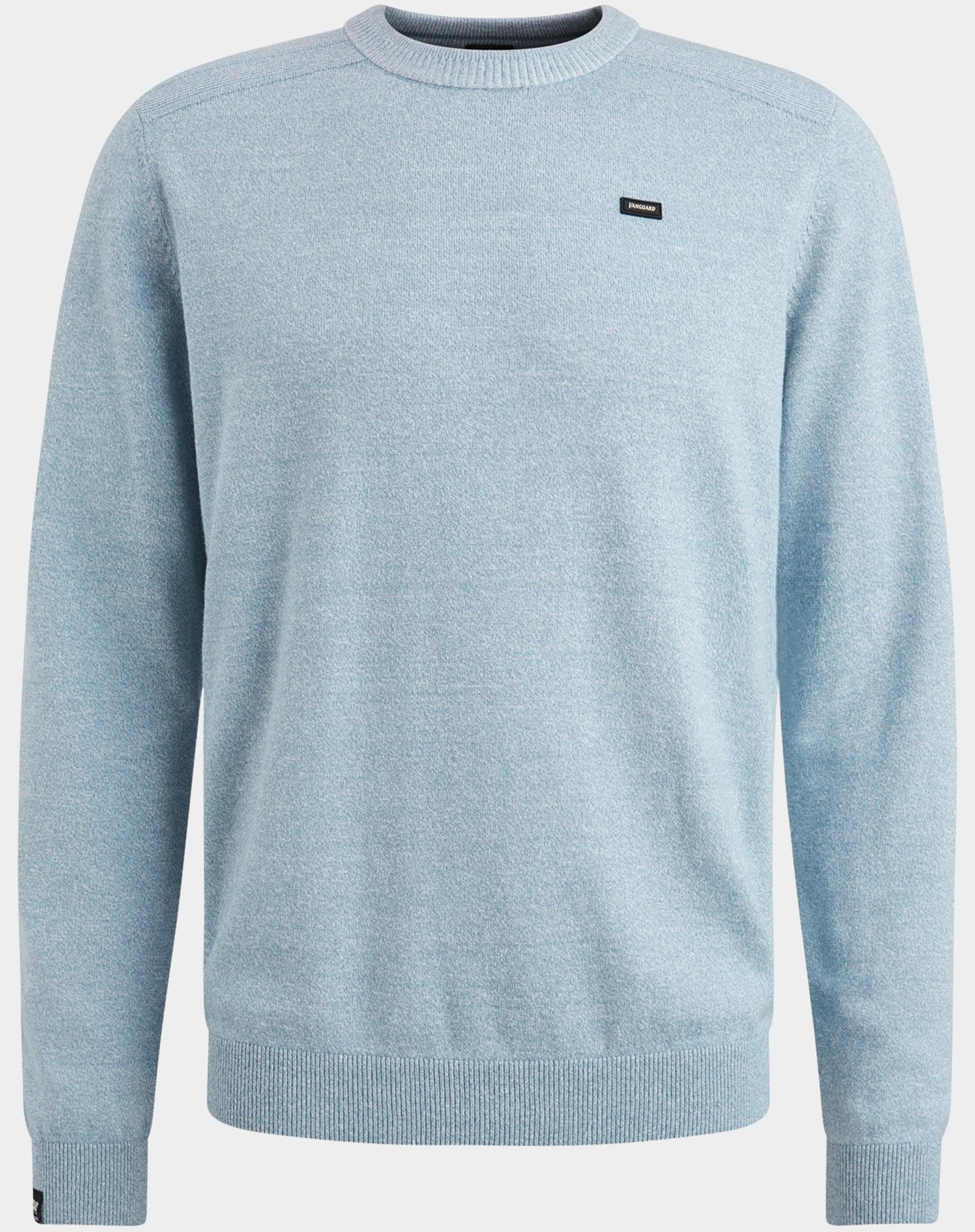 Vanguard Pullover Blauw Crewneck cotton linen blend VKW2502301/5407