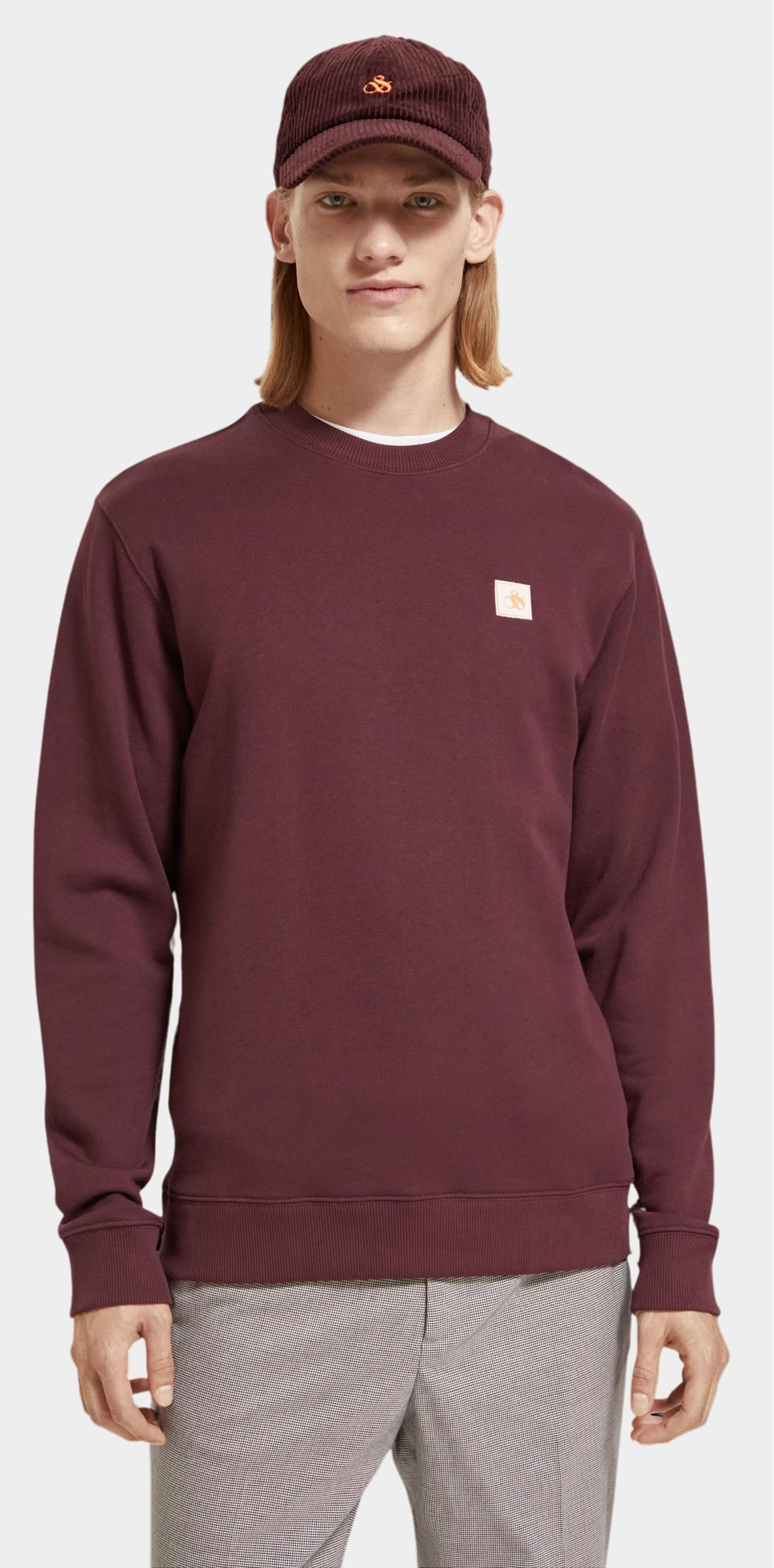 Scotch & Soda Sweater Paars Regular fit logo badge sweatsh 174491/6637