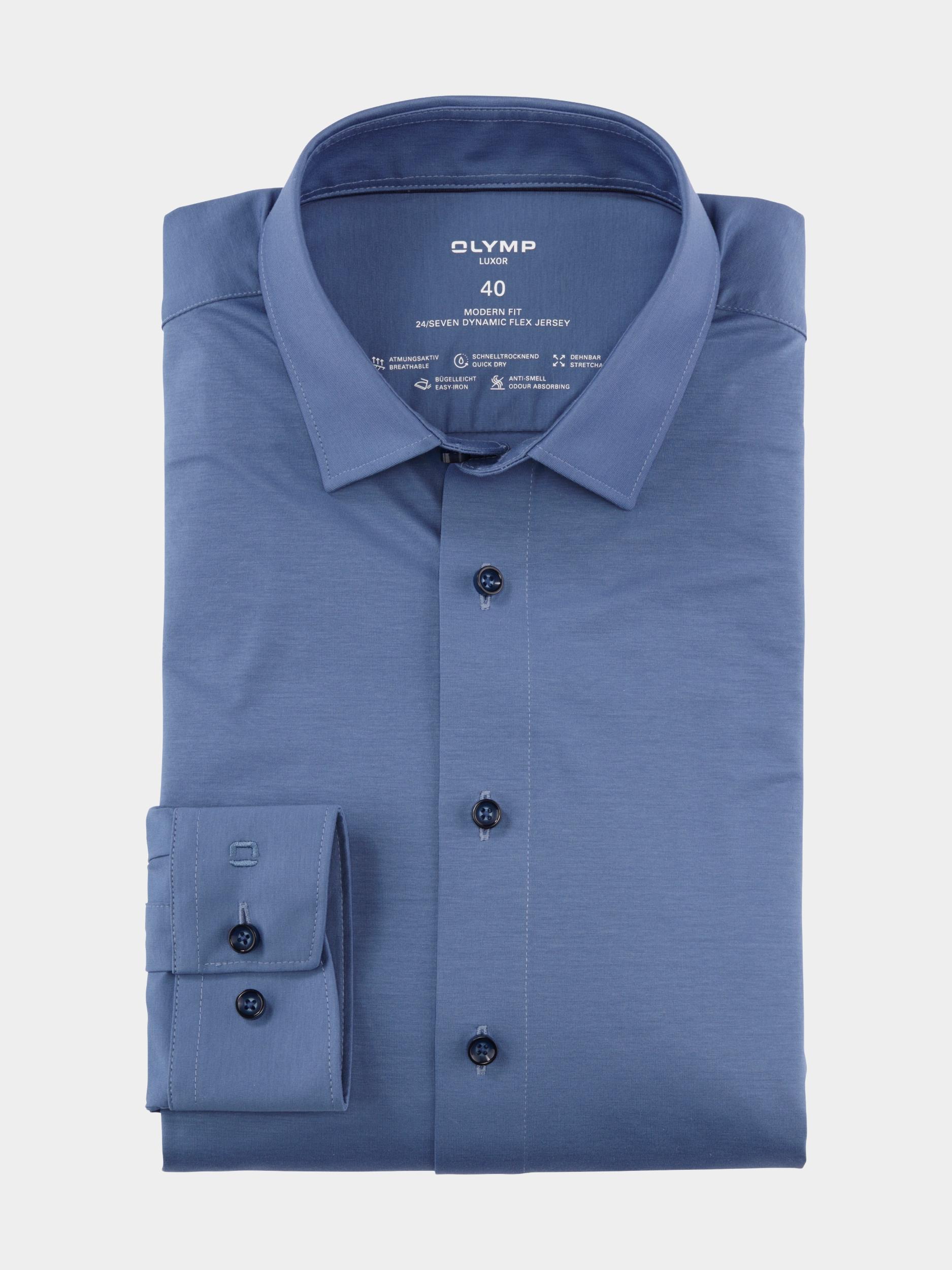 Olymp Business hemd lange mouw Blauw 1202/64 Hemden 120264/17