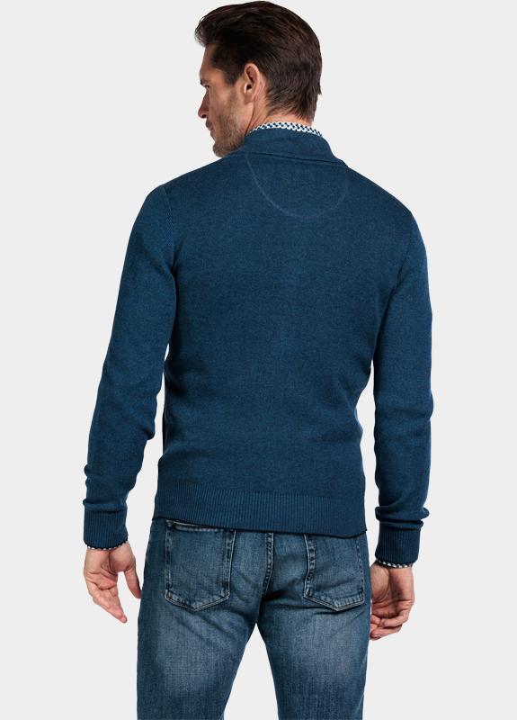 Baileys Vest Blauw Cardigan Zip  all-over 2-tone 522009/655