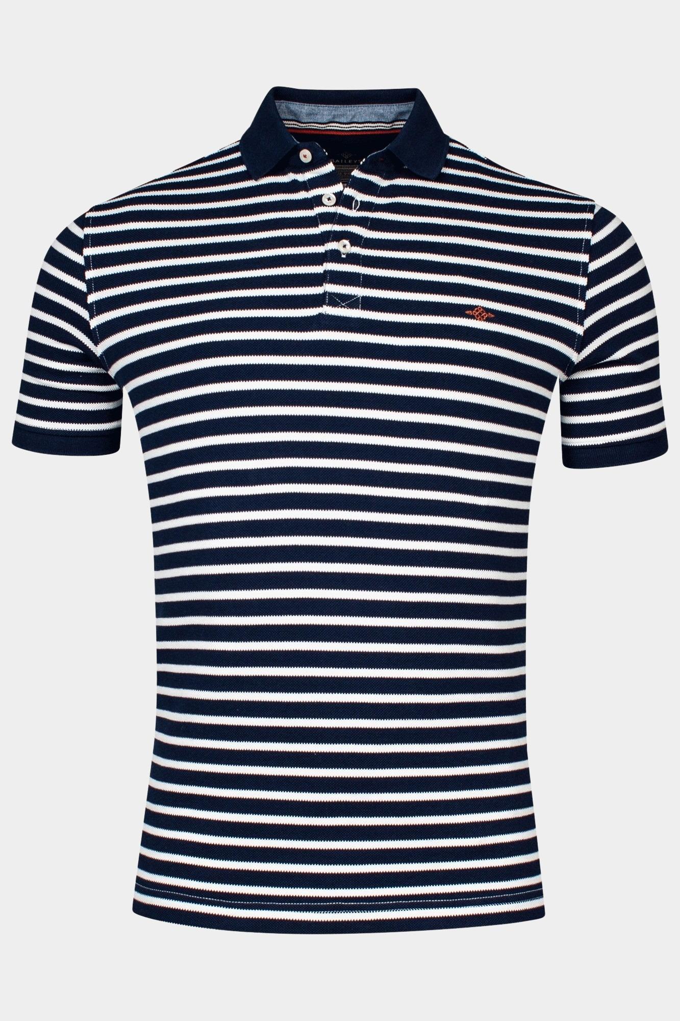Baileys Polo korte mouw Blauw Poloshirt Pique, YD Stripes 415293/69