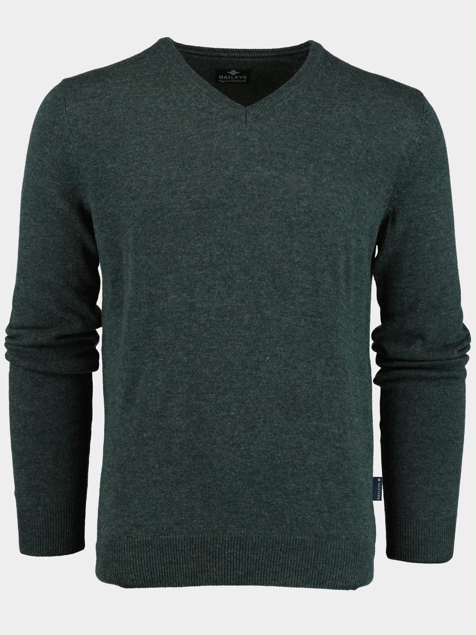 Baileys Pullover Groen Lamswollen trui v hals 220071 512