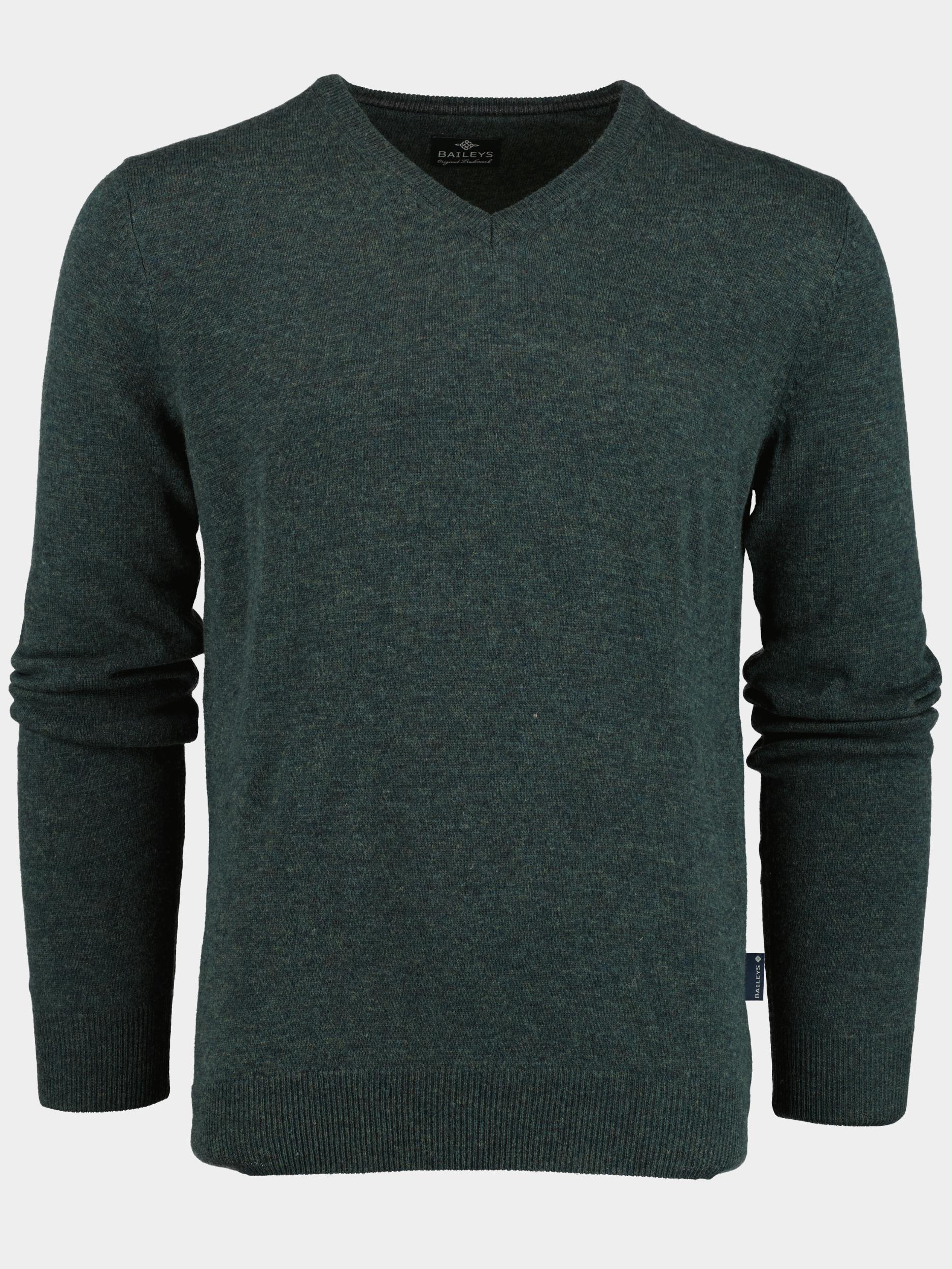 Baileys Pullover Groen Lamswollen trui v-hals 220071/512