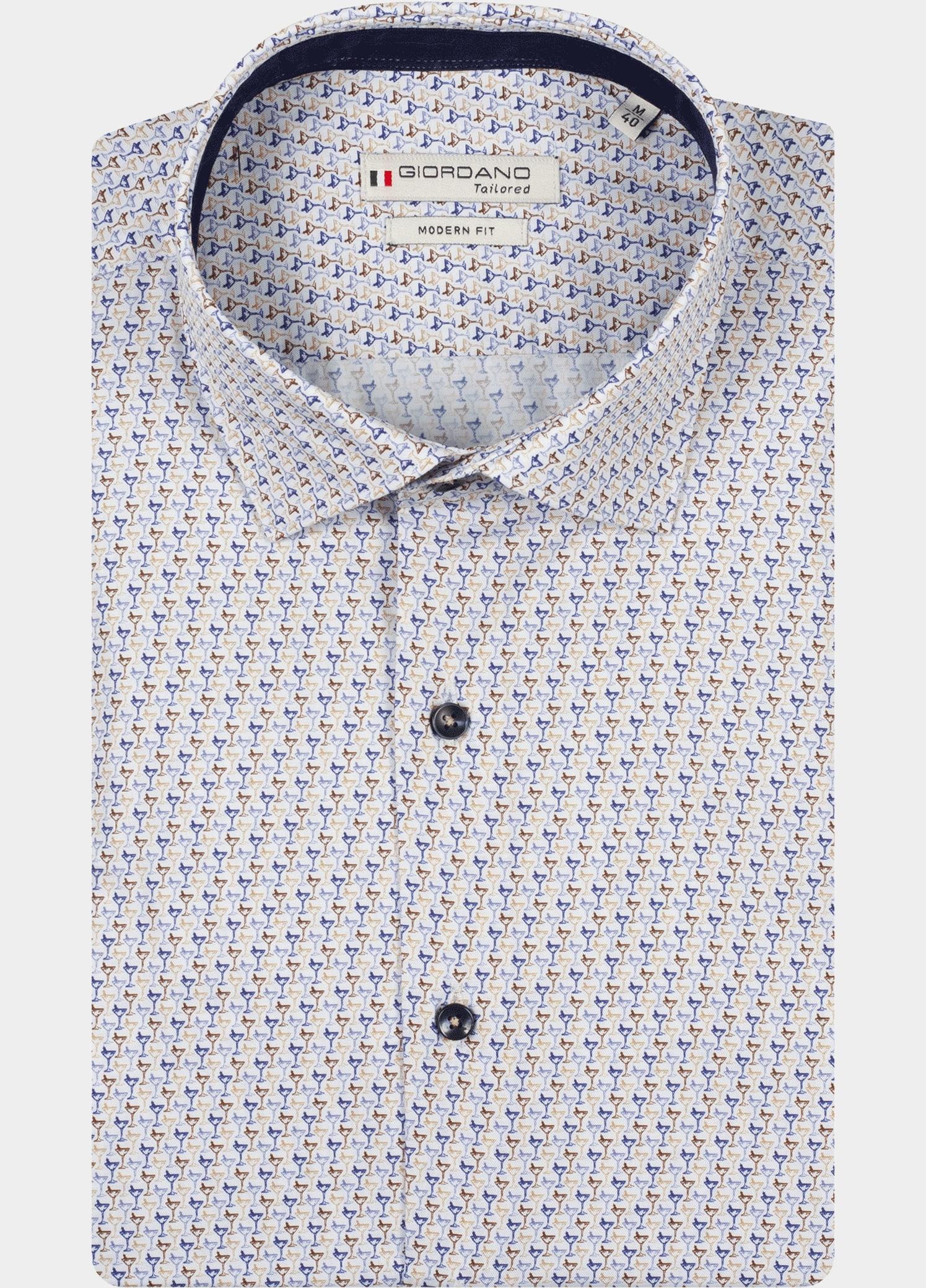 Giordano Overhemd heren Blauw Maggiore Long Sleeve Semi Cut 617875/60