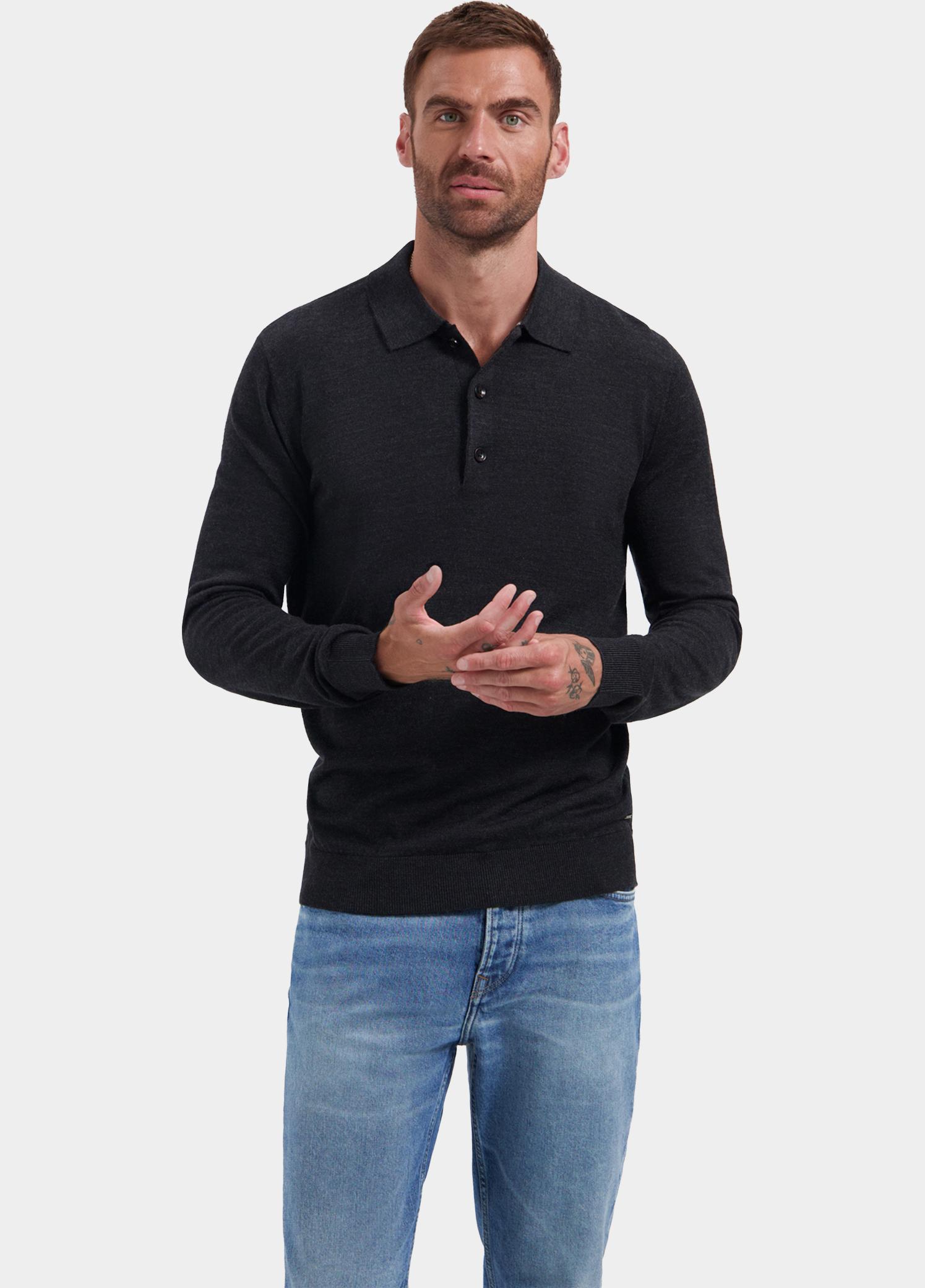 Dstrezzed Polo lange mouwen heren Grijs Destin Button Polo 406078/898