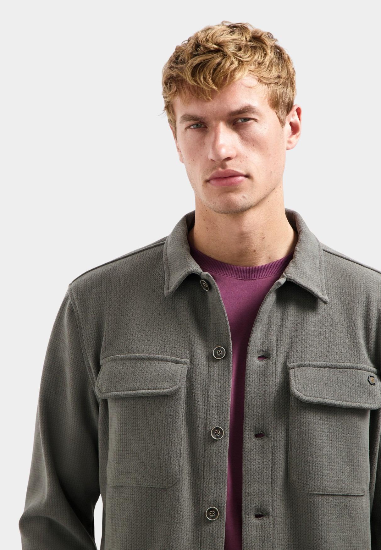 No Excess Overshirt Beige Overshirt Button Relief Sweat 29510806SN/118