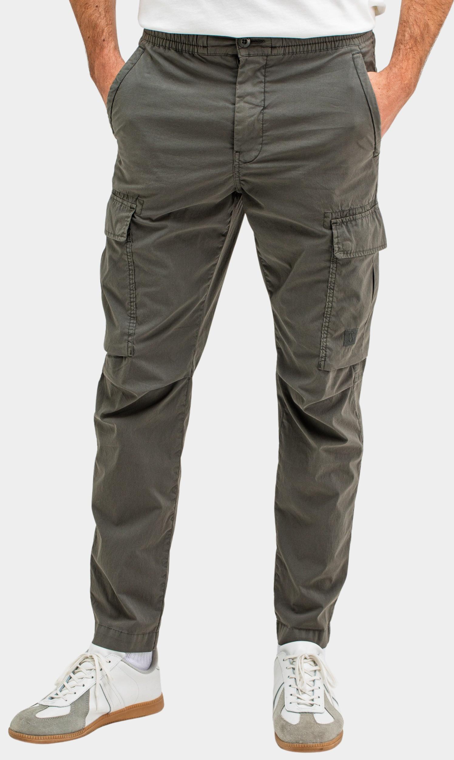 Butcher of Blue Katoenen Broek Grijs Tristan Slim Cargo M2411038/994