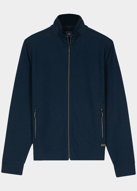 Baileys Vest Blauw Sweat Cardigan Zip  Jacquard 522256/67