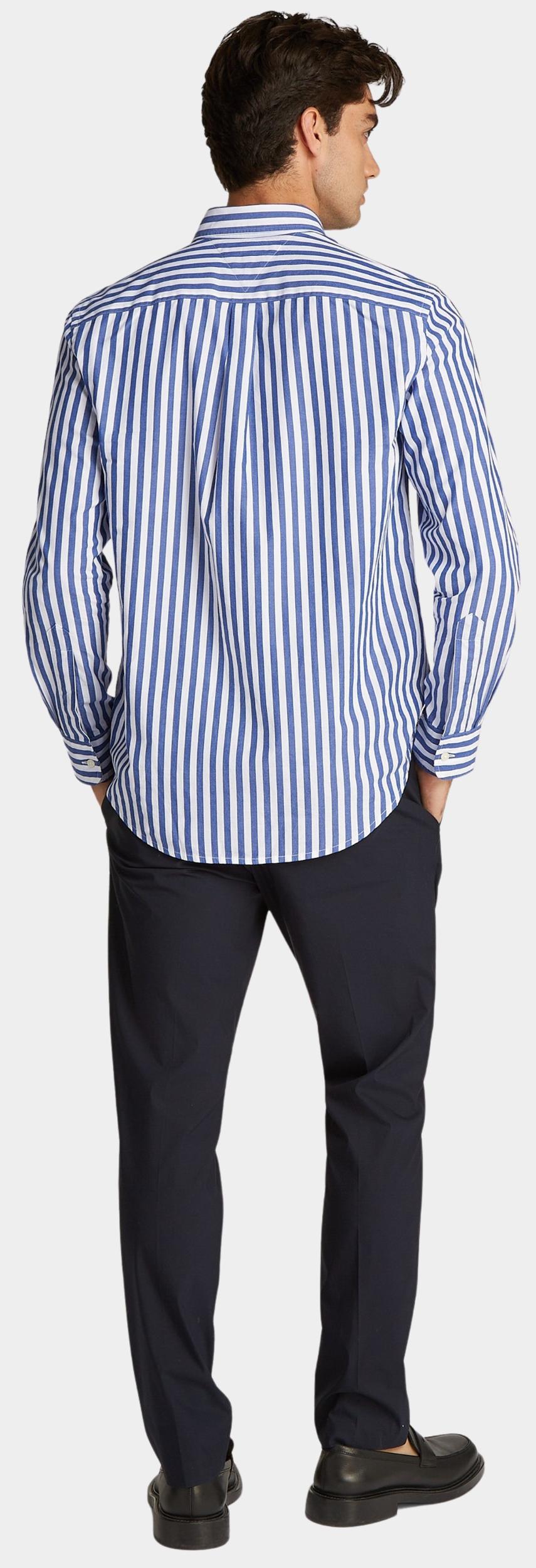 Tommy Hilfiger Casual hemd lange mouw Blauw Flex Poplin Bold Stripe RF MW0MW39159/0A5