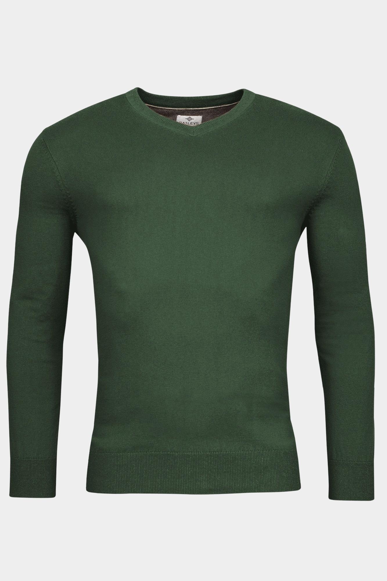 Baileys Pullover Groen V-Neck Pullover  12gg single 320081/796