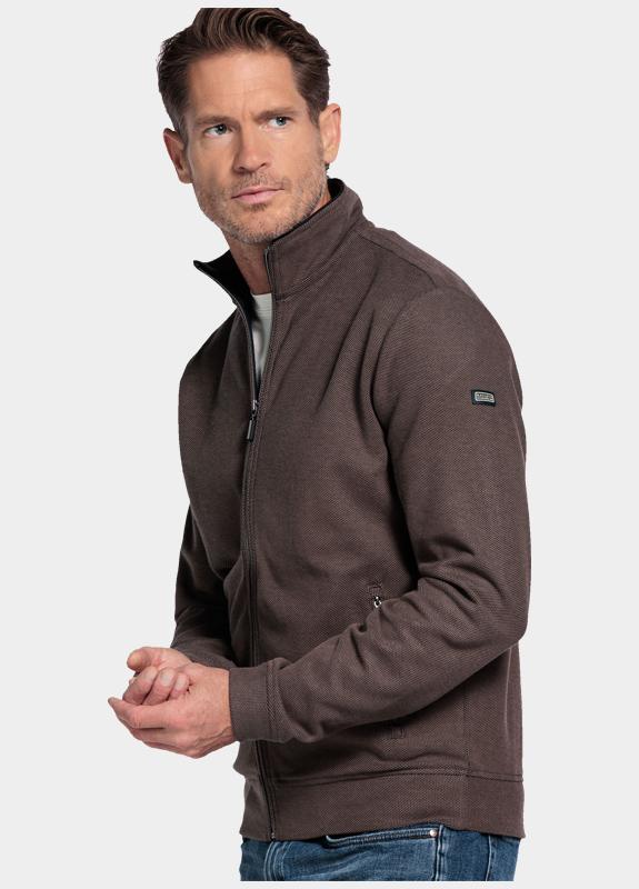 Baileys Vest Bruin Sweat Cardigan Zip  Jacquard 522256/87