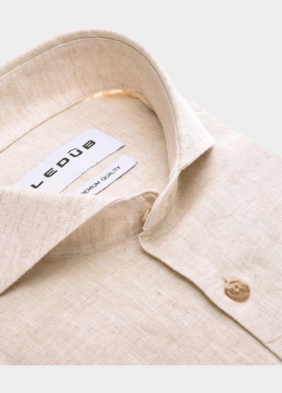 Ledub Business hemd lange mouw Bruin  0143450/620-000-000