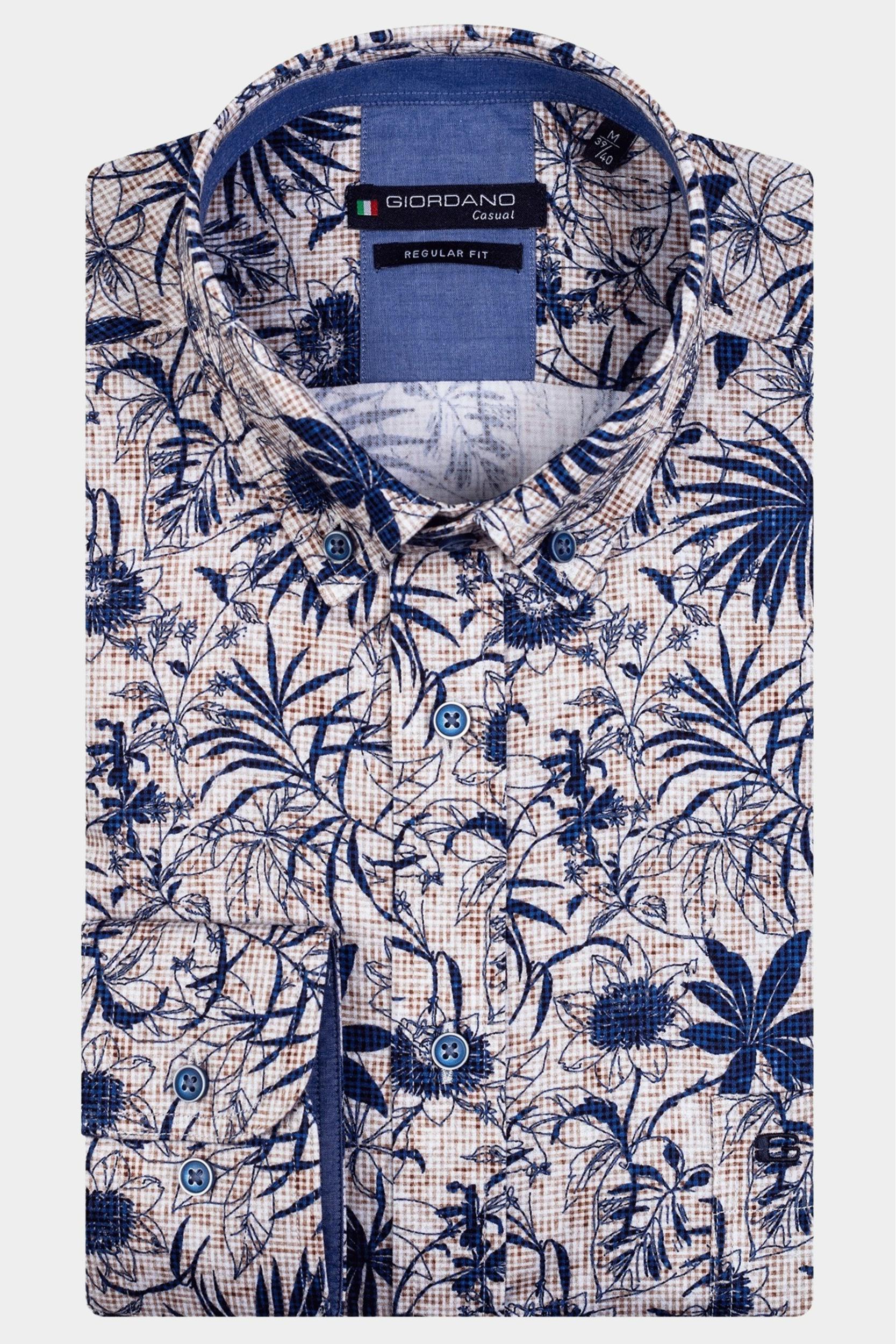 Giordano Casual hemd lange mouw Beige Ivy 317030/81