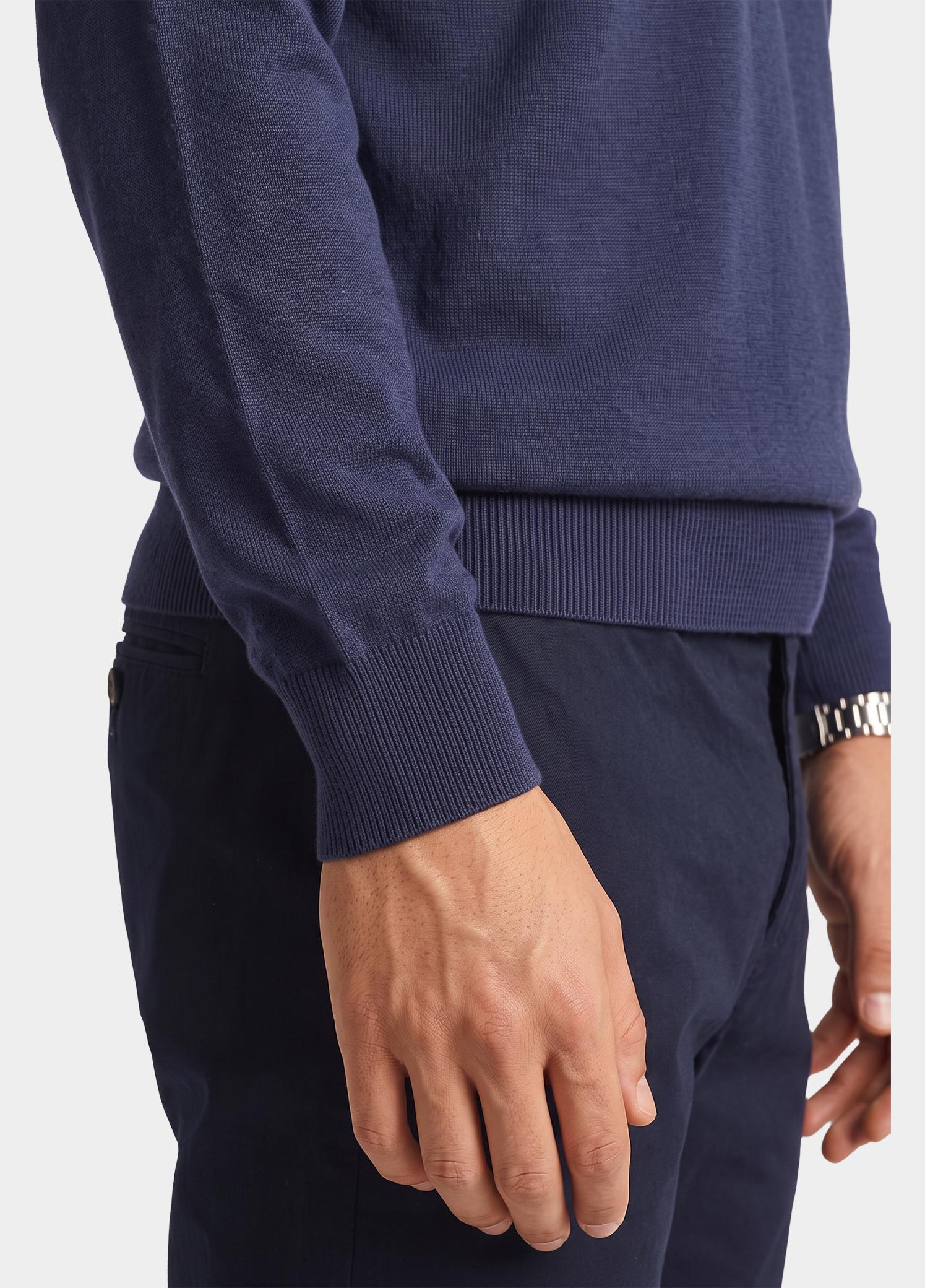 Bos Pullover heren Blauw V-hals 263/8189 - Navy