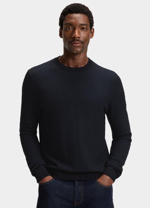 BOSS Black Pullover Blauw H-Habito 10274948 01 50549985/404 BOSS Black Pullover Blauw H-Habito 10274948 01 50549985/404