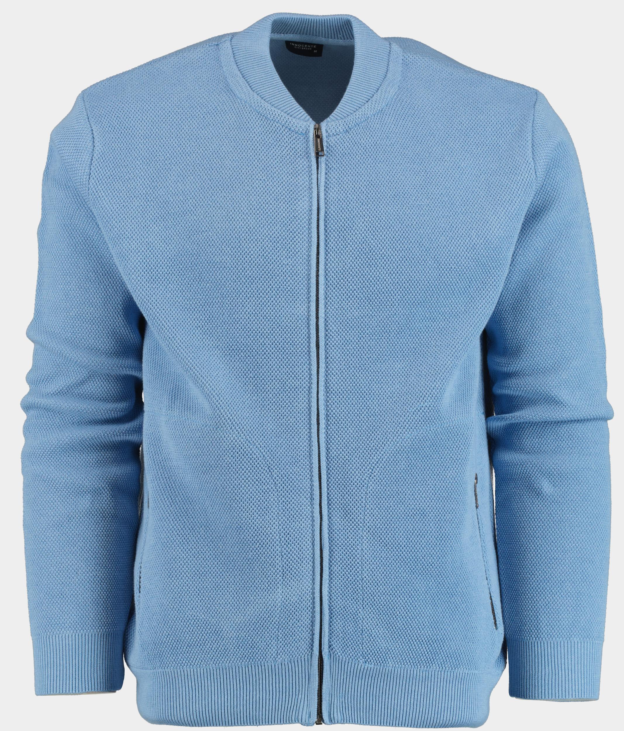 Bos Vest heren Blauw met structuur en zakken 304/8147 Light Blue
