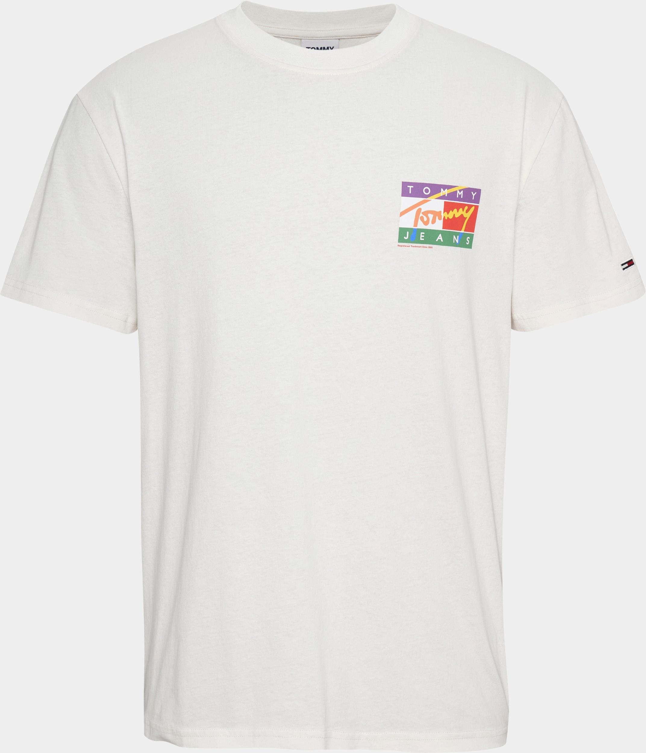 Tommy Jeans T-shirt korte mouw Wit TJM CLSC signature pop flag te DM0DM16827/YBH