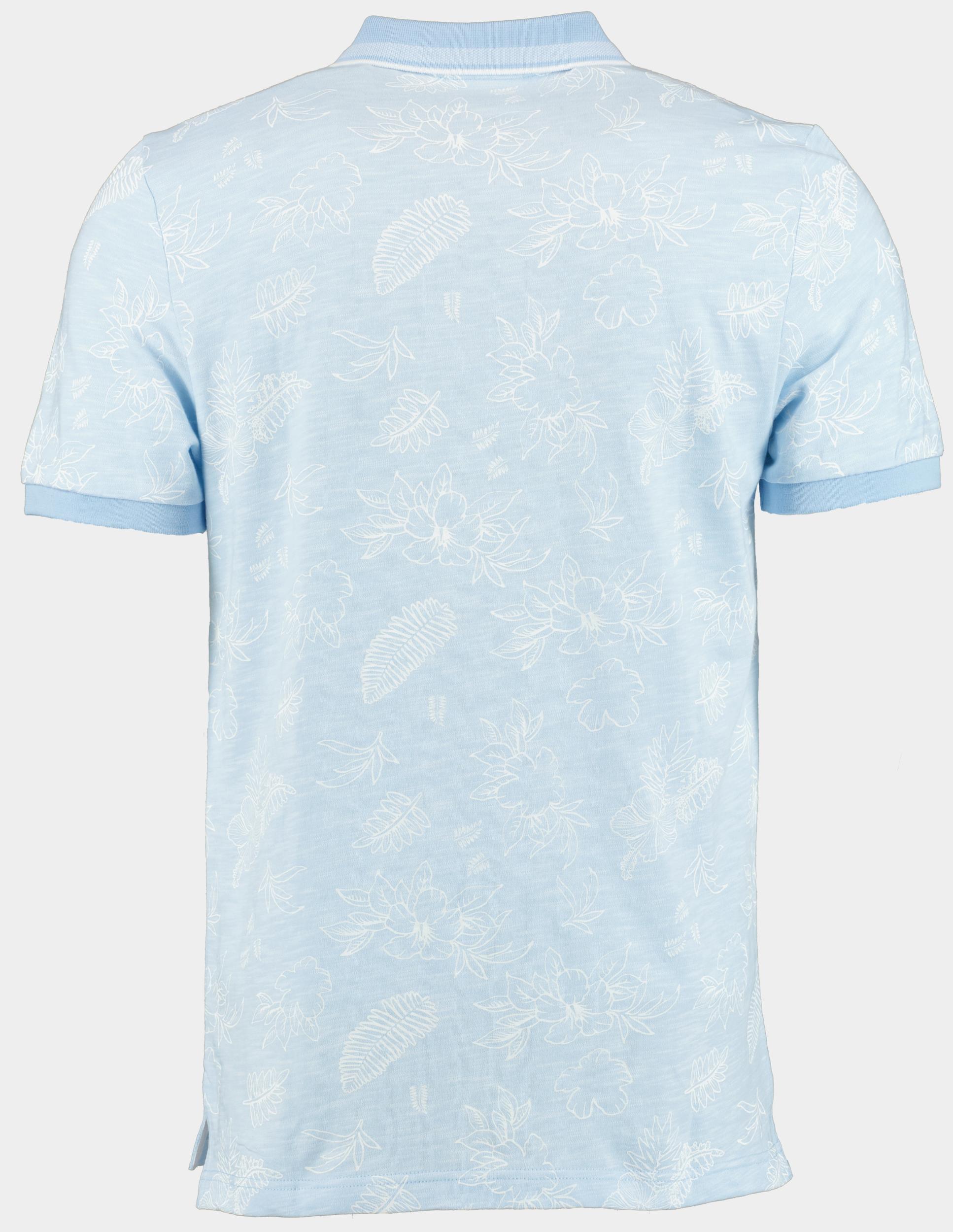Bos Polo korte mouw Blauw Ken Polo Oxford Aop 24108KE09BO/210 light blue
