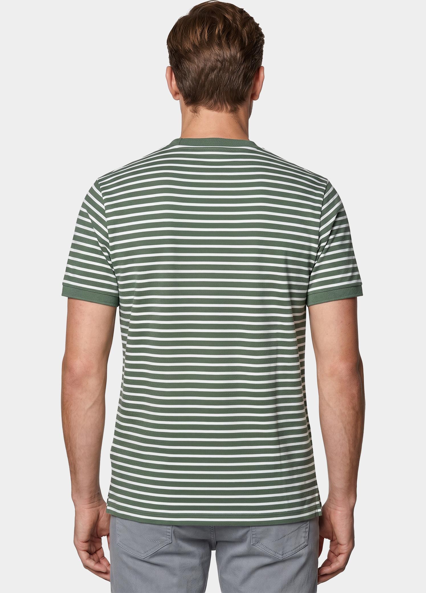 Scotland Blue T-shirt korte mouw Groen Isaac Stripe T-shirt Pique 25108IS18/361 sea green