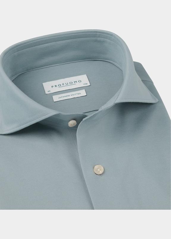 Profuomo Zakelijk overhemd heren Blauw Japanese Knitted PPXH10032/H