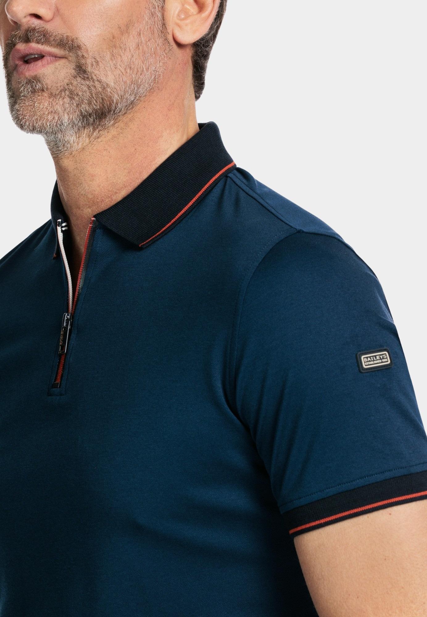 Baileys Polo korte mouw Blauw Poloshirt 2-tone Oxford 415219/69