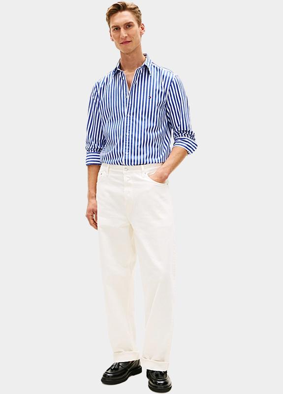 Tommy Hilfiger Casual hemd lange mouw Blauw FLEX POPLIN CLASSIC STP RF SH MW0MW42440/0A6