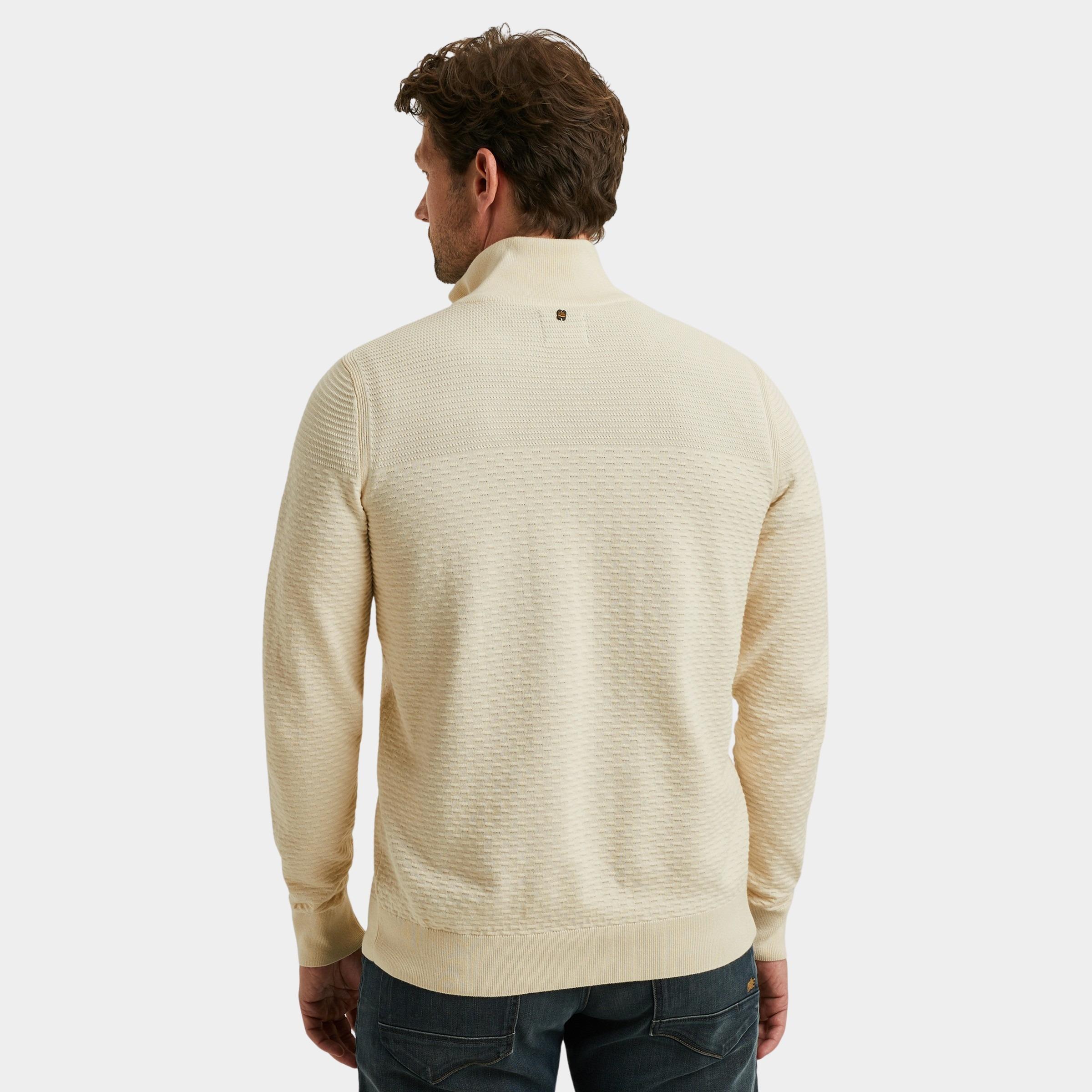 PME Legend Half Zip Beige Half zip collar cotton moulin PKW2510301/7013