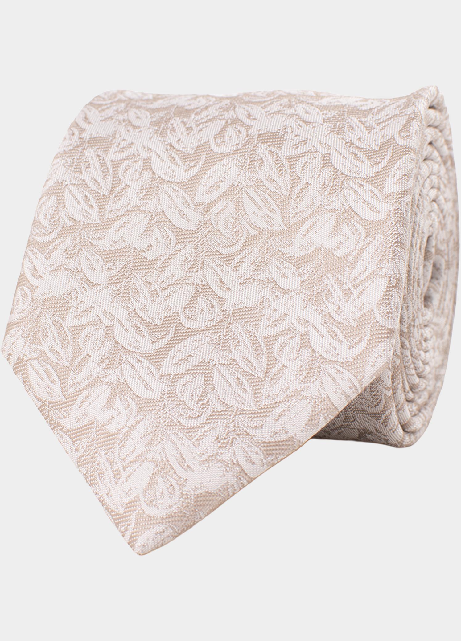 Tresanti Stropdas Beige Guelfo with leaves TRTIKA466/101