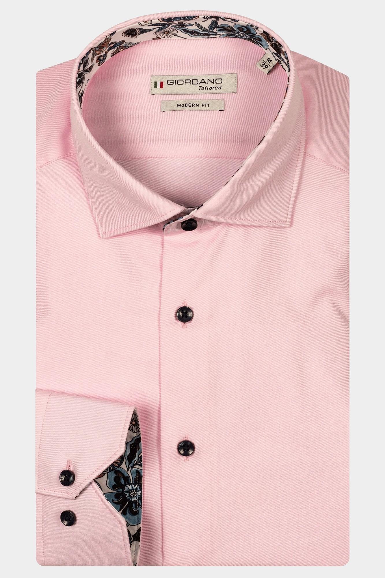 Giordano Casual hemd lange mouw Roze Maggiore long sleeve semi cut 517891/50