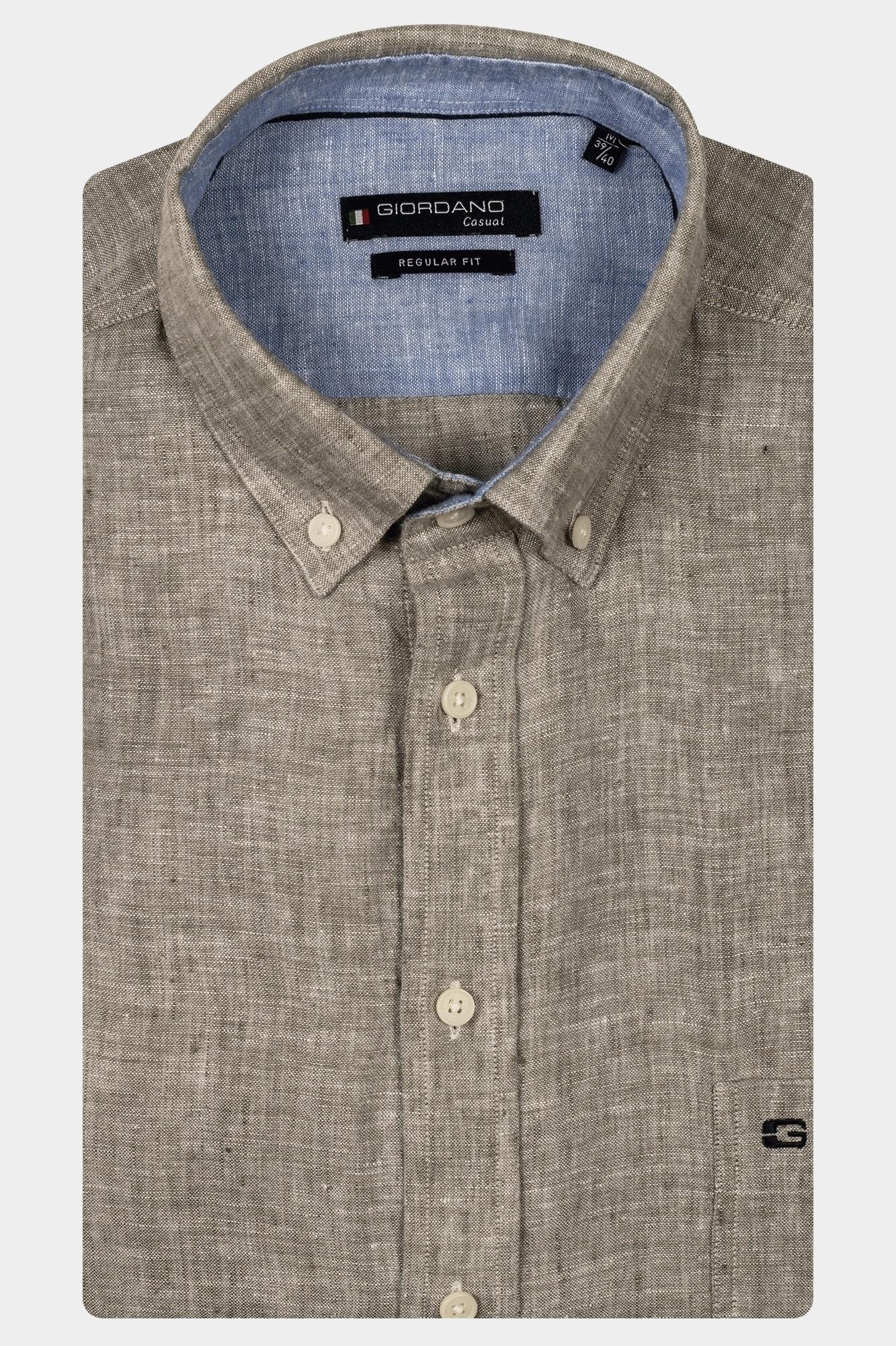 Giordano Casual hemd korte mouw Groen League Short Sleeve button do 516009/70