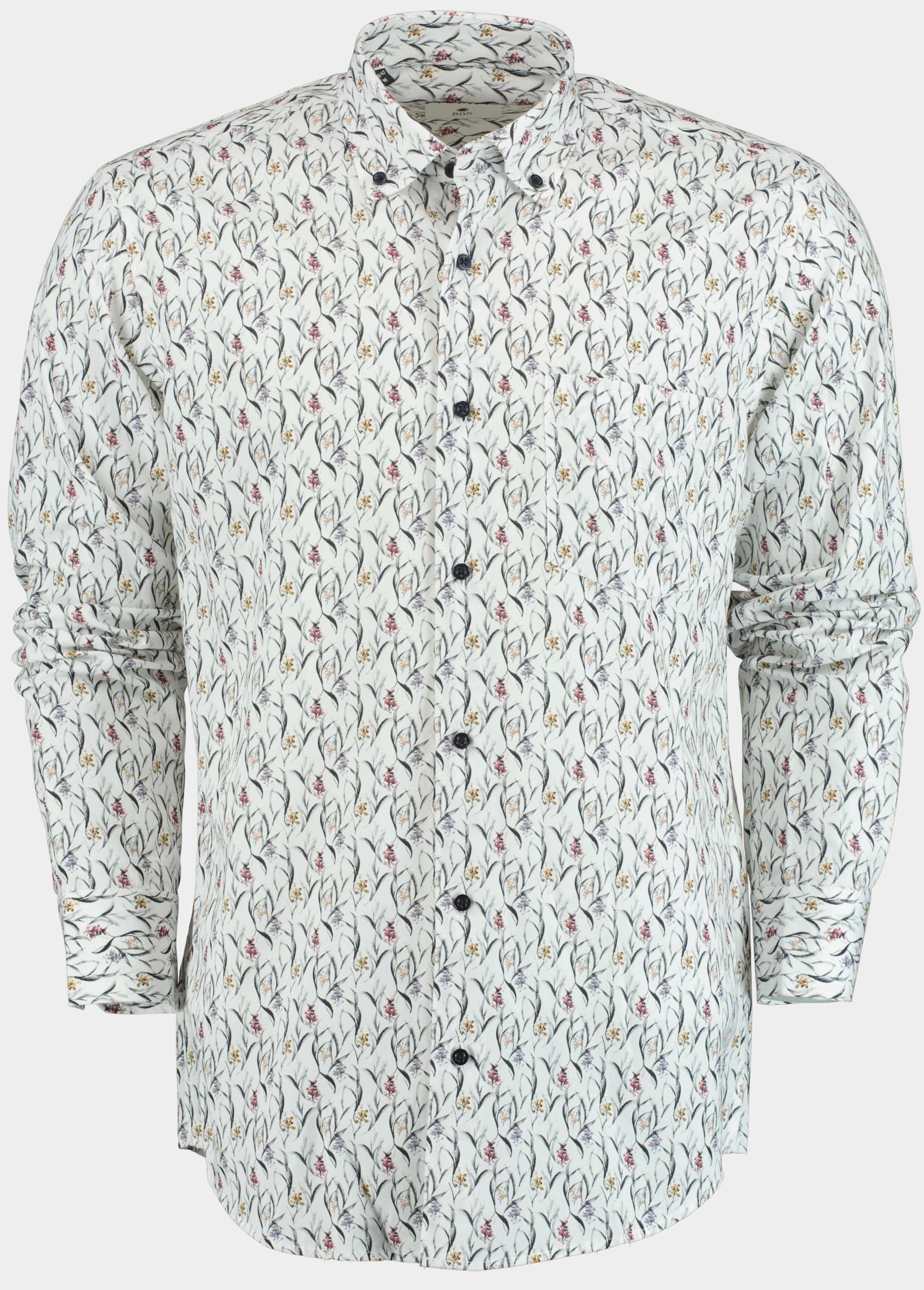Bos Casual hemd lange mouw Multi Grass with flowers 28125/V03