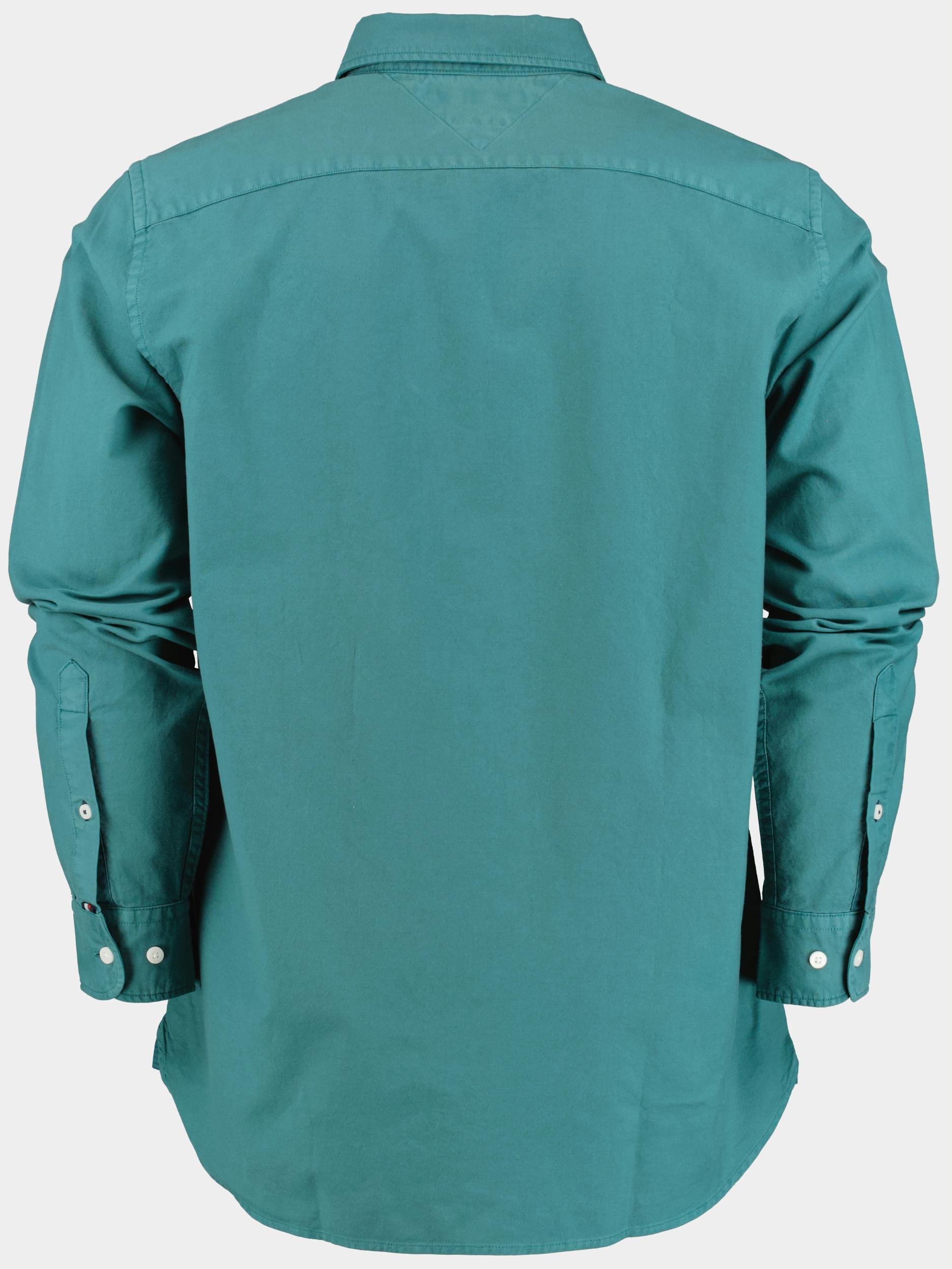 Tommy Hilfiger Casual hemd lange mouw Groen Pigment garment dye MW0MW30677/MB6