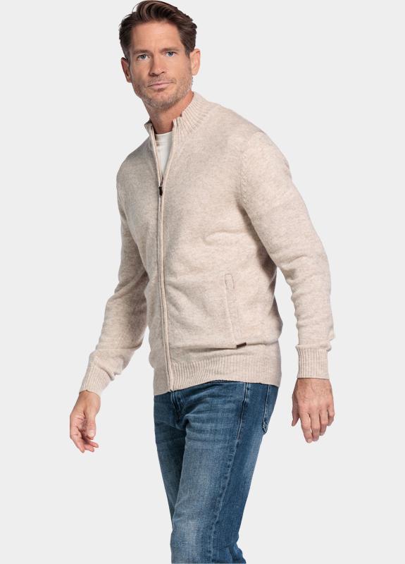 Baileys Vest Beige Cardigan Zip  10gg, single kn 520096/115