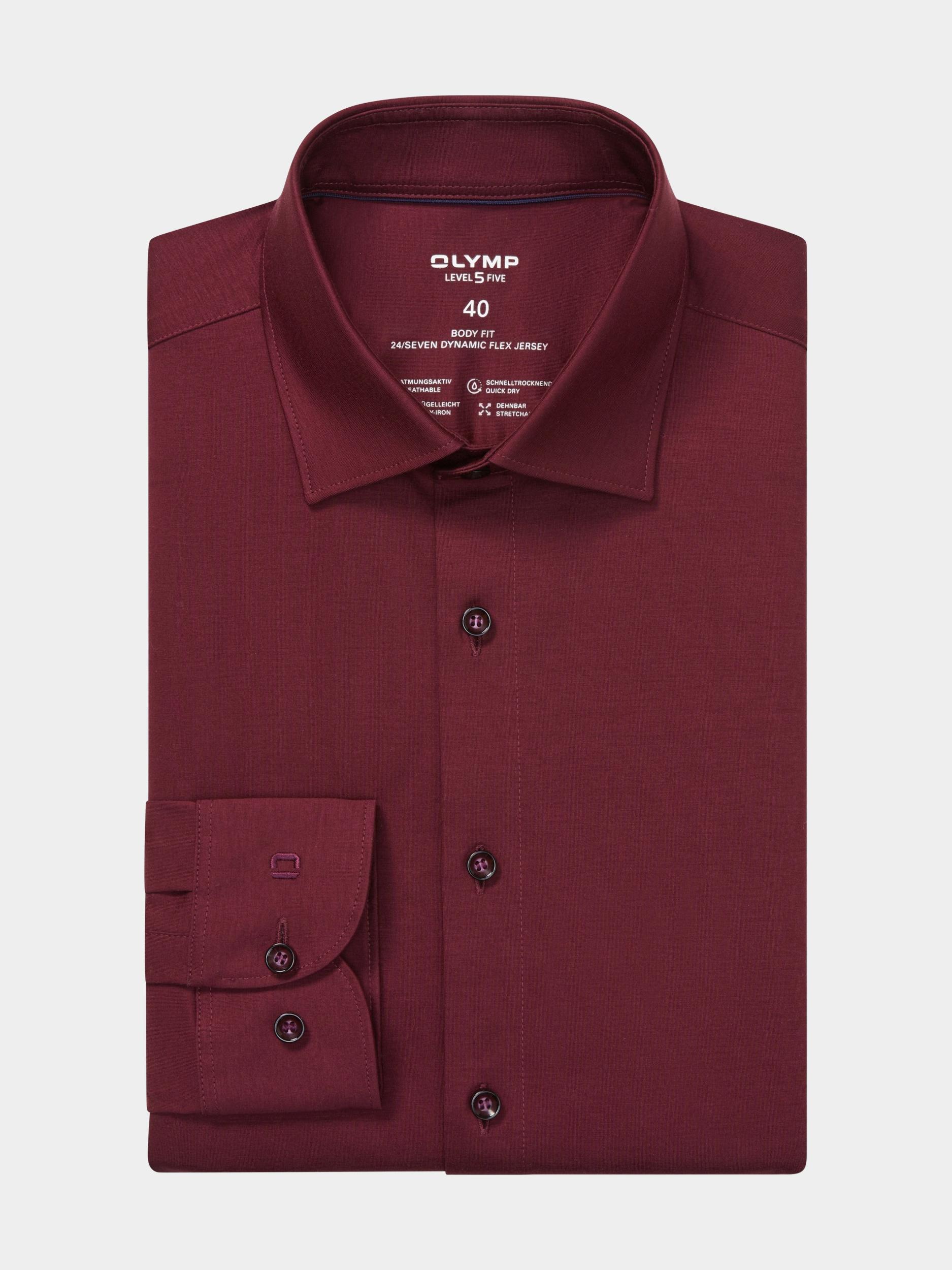 Olymp Business hemd lange mouw Rood 24/7 Level 5 200864/38