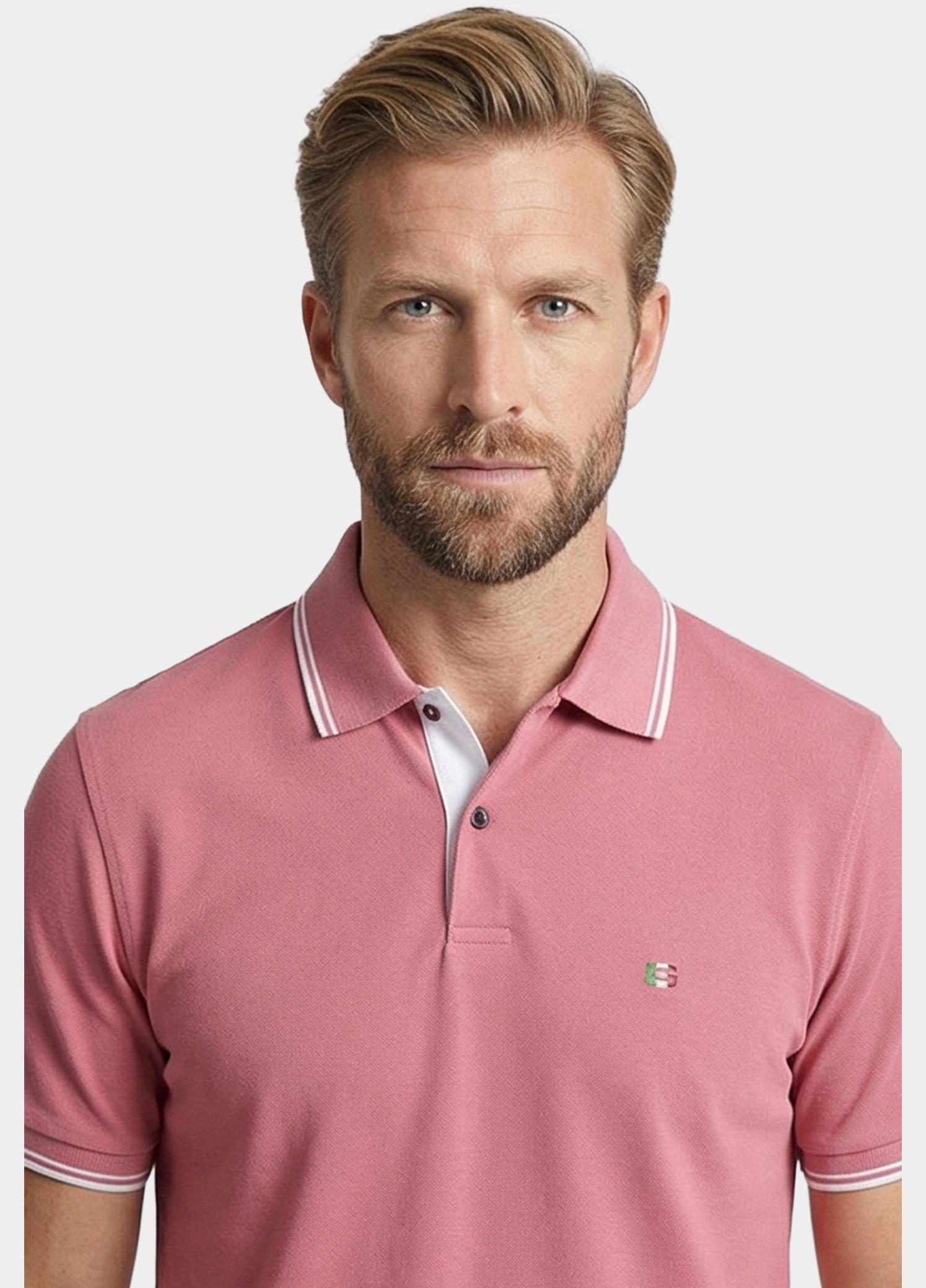 Giordano Polo heren Roze Nico Signature Polo SS Two-Pl 616587/50