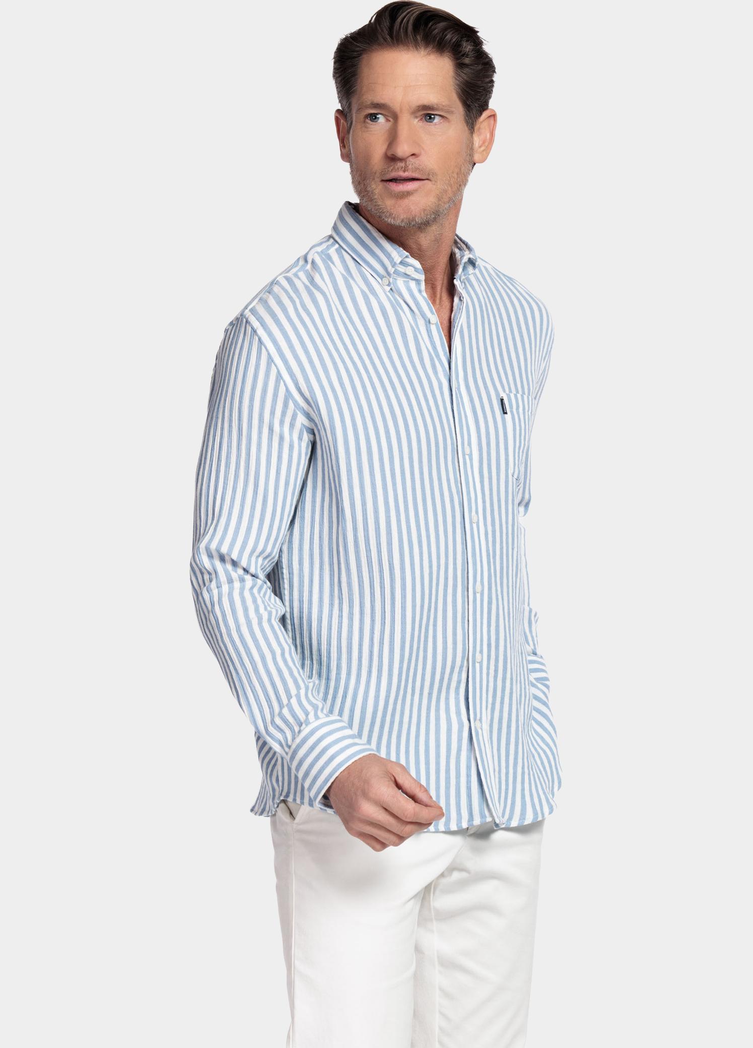 Giordano Overhemd heren Blauw Dino Long Sleeve Button Down 617124/62