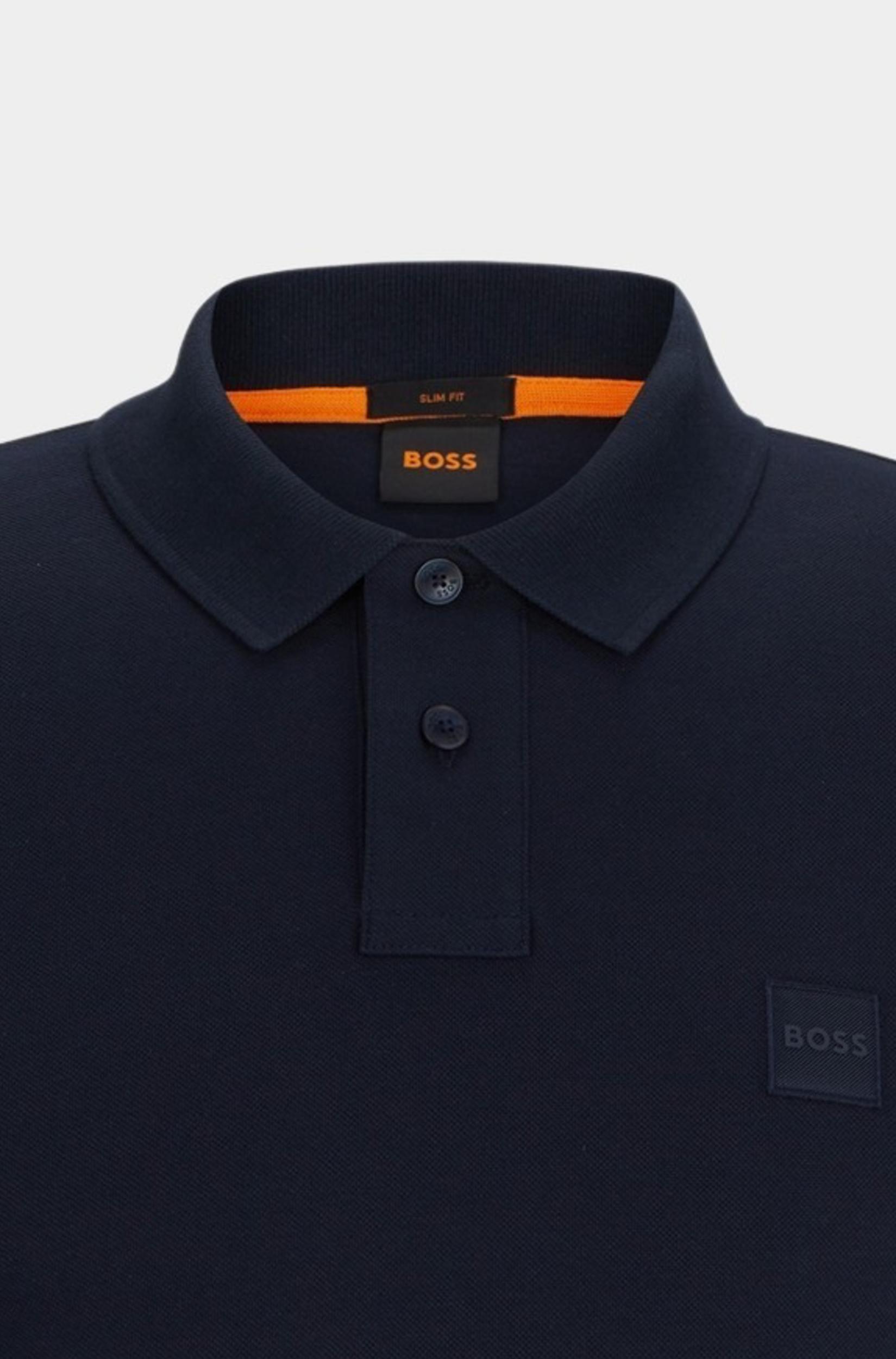 BOSS Orange Polo lange mouw Blauw Passerby 10256683 01 50507704/404